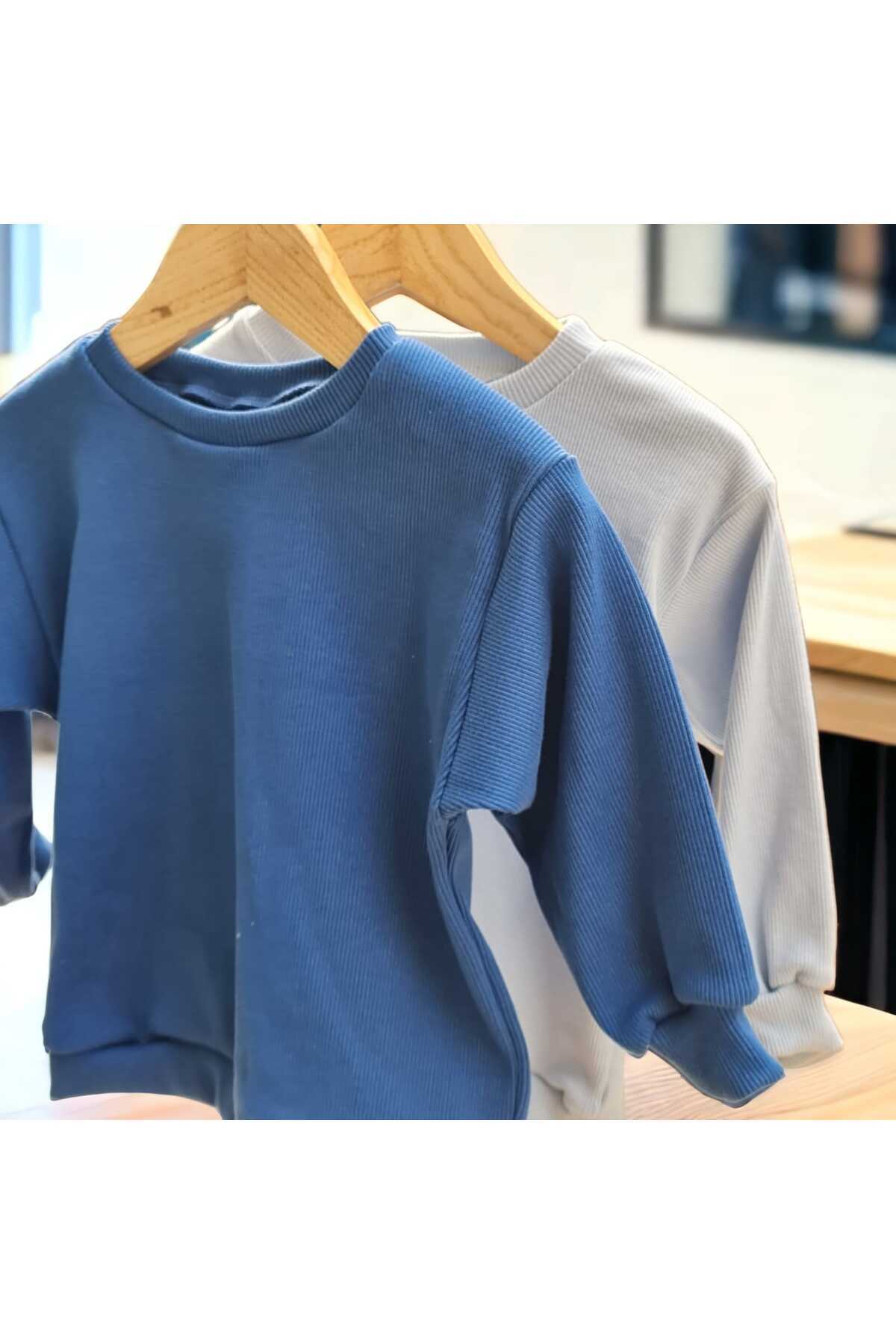 سویشرت پسرانه آبی Genel Markalar | İKİLİSWEAT اورجینال - تصویر 2