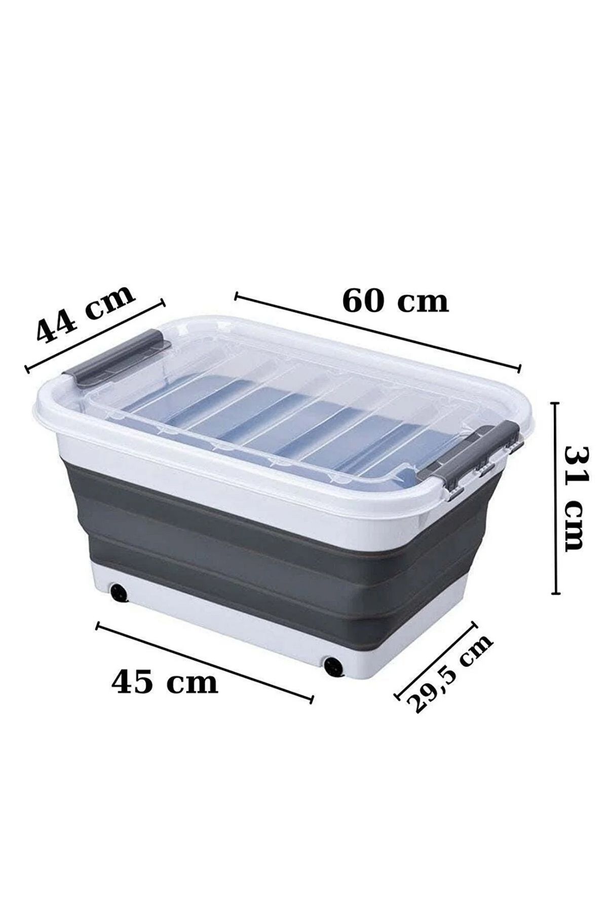 Open Home Concept-45 LT Wheeled Folding Multi-Purpose Toy-Erzak-Laundry Basket-Accordion Storage Container 4