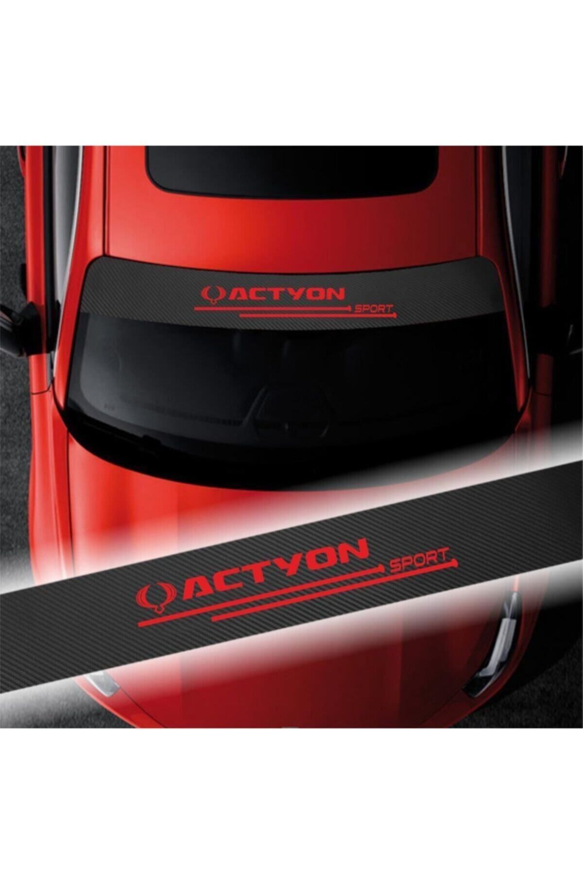 MSCSTORE-Carbon Windshield Auto Sticker For Ssangyong Actyon 1