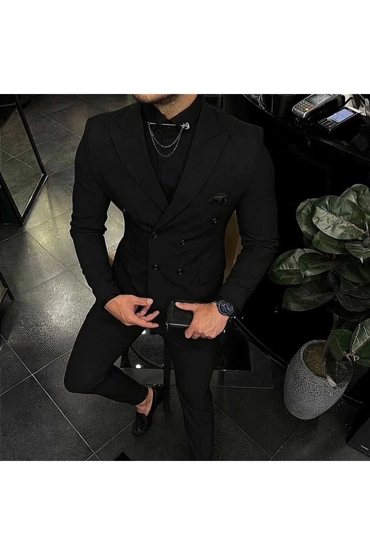 costume croisé pour homme cravate et décoration de col cadeau
