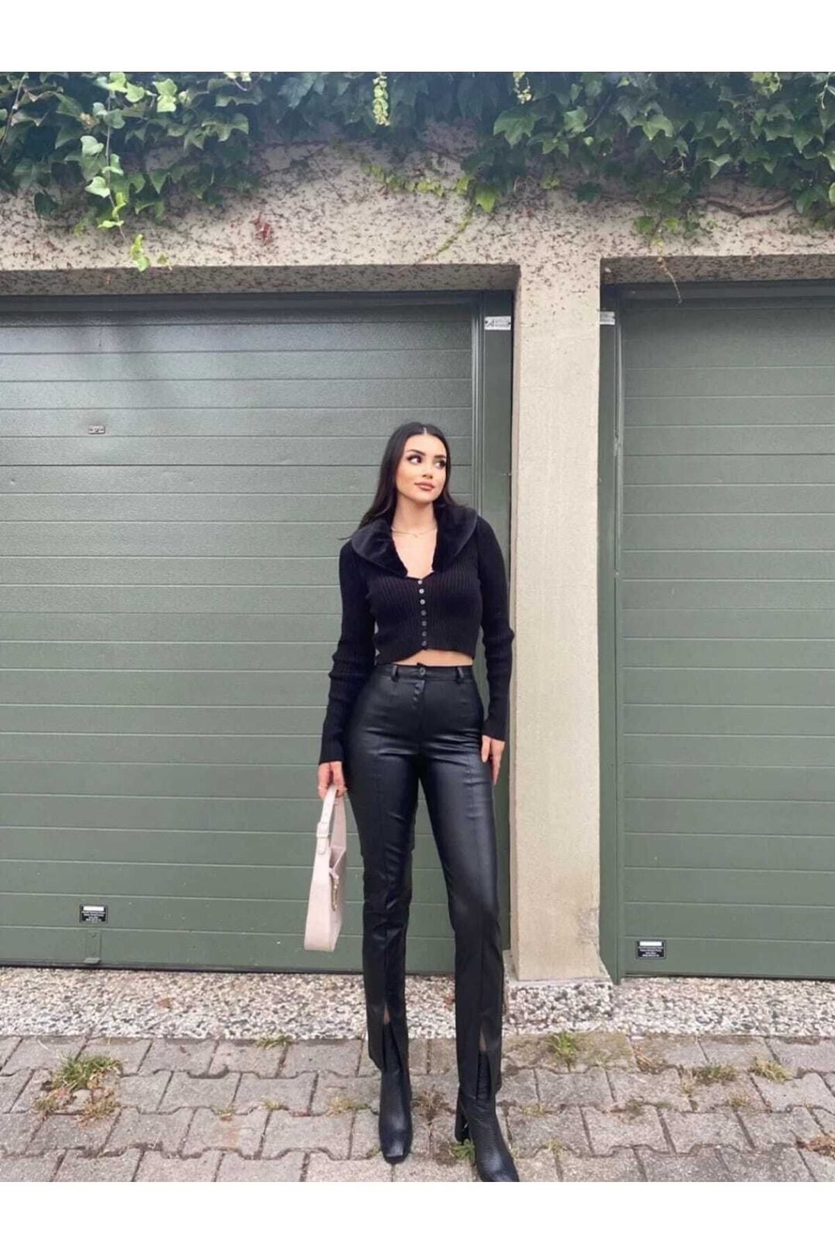Ladies leather shop trousers size 12