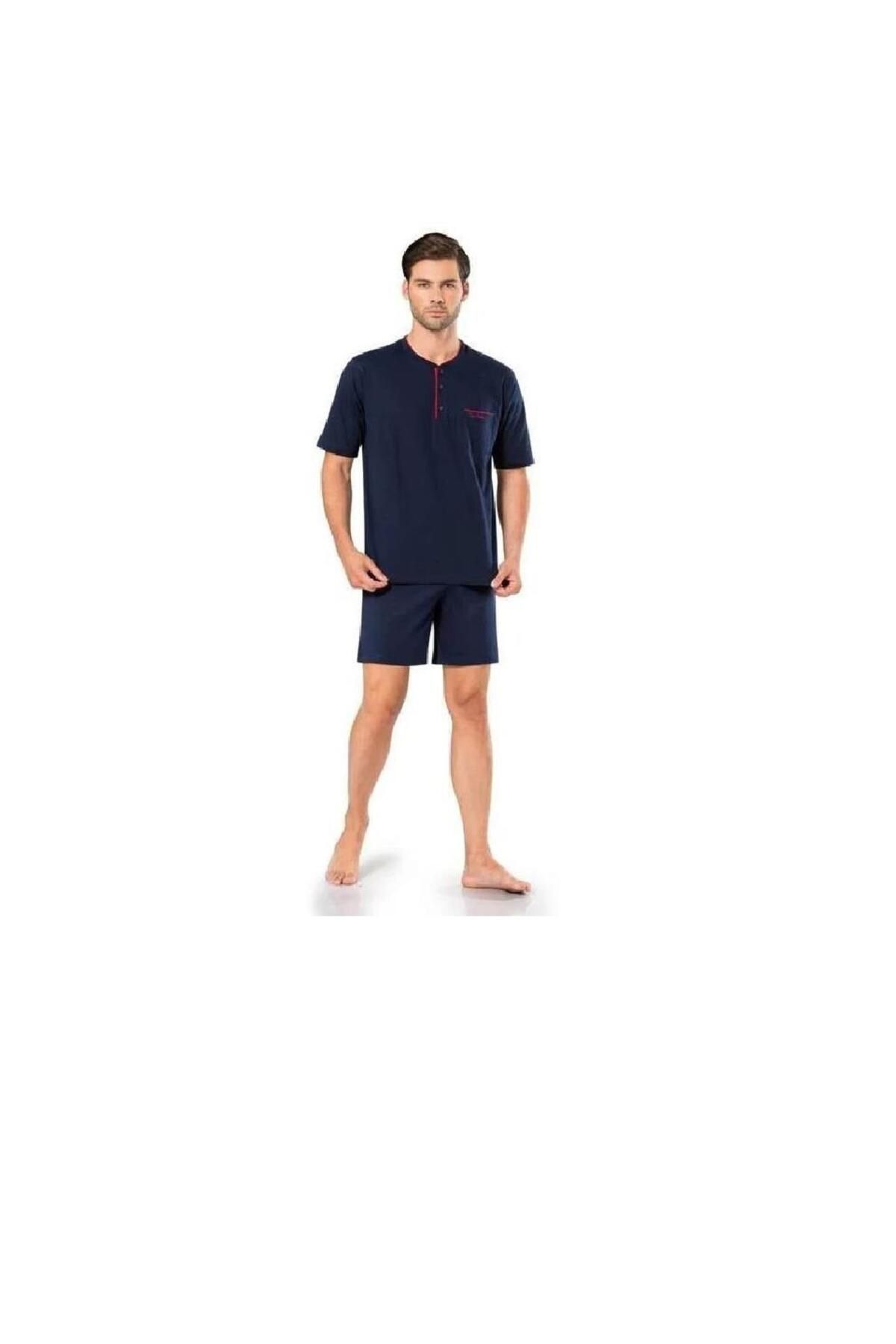 ست پیژامه آبی مردانه لباس خواب 3 تیکه CARDIN 5370 Pierre Cardin
