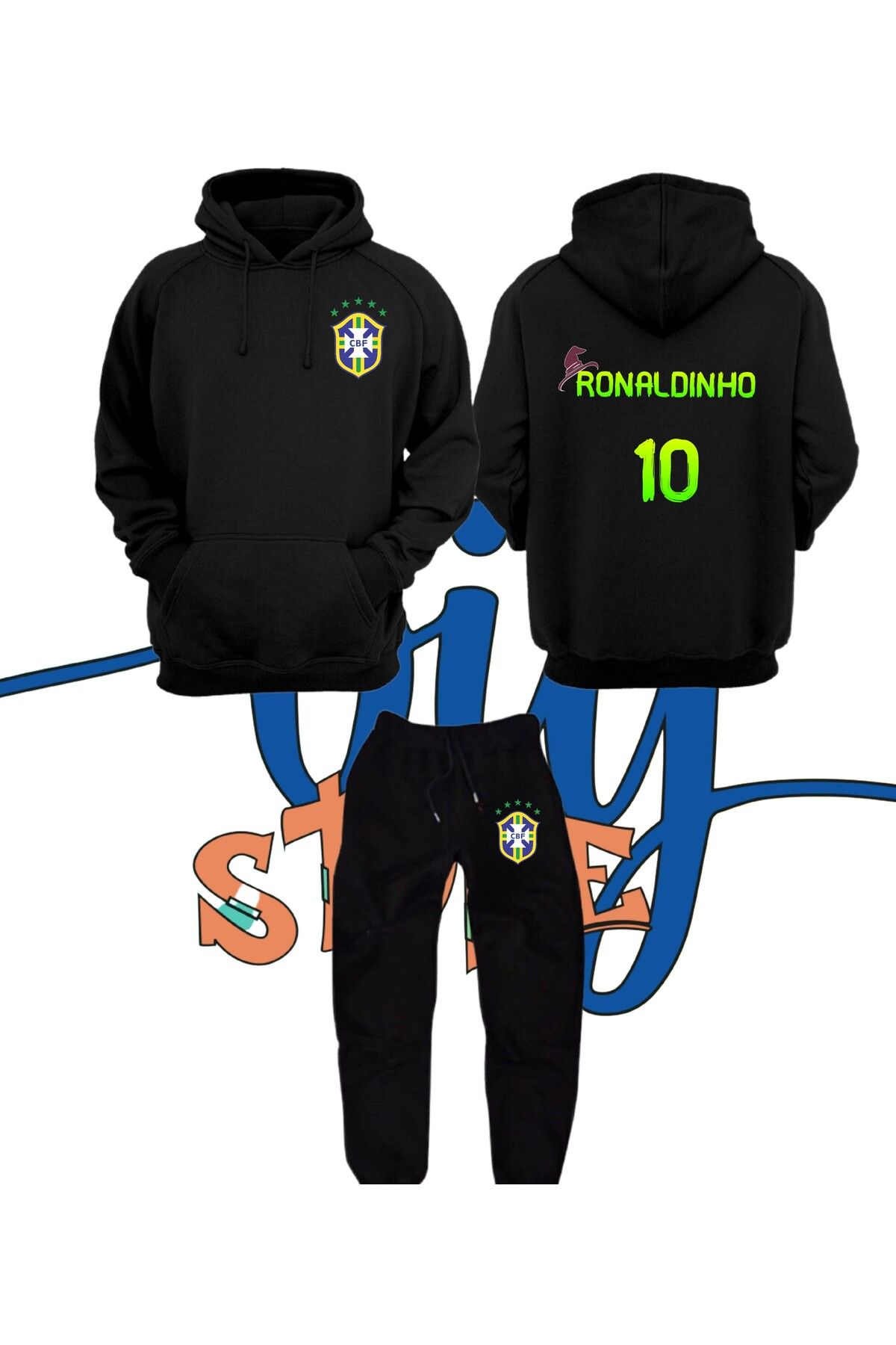 Biy Store Ronaldinho Brazil Legend jersey printed unisex hooded