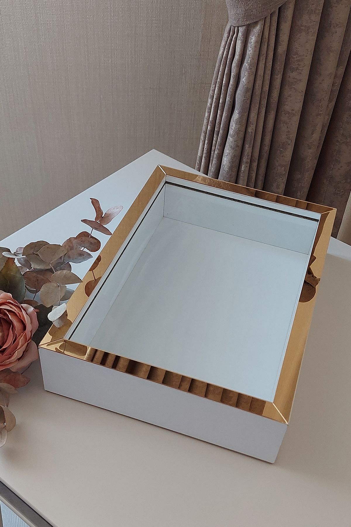 Verda Çerçeve-New Trend 25x35 cm χωρίς LED Πλαίσιο σχεδίασης χρυσό-λευκό Deep Rose! Κορνίζα μνήμης Rose Box! Χωρίς όνομα 2
