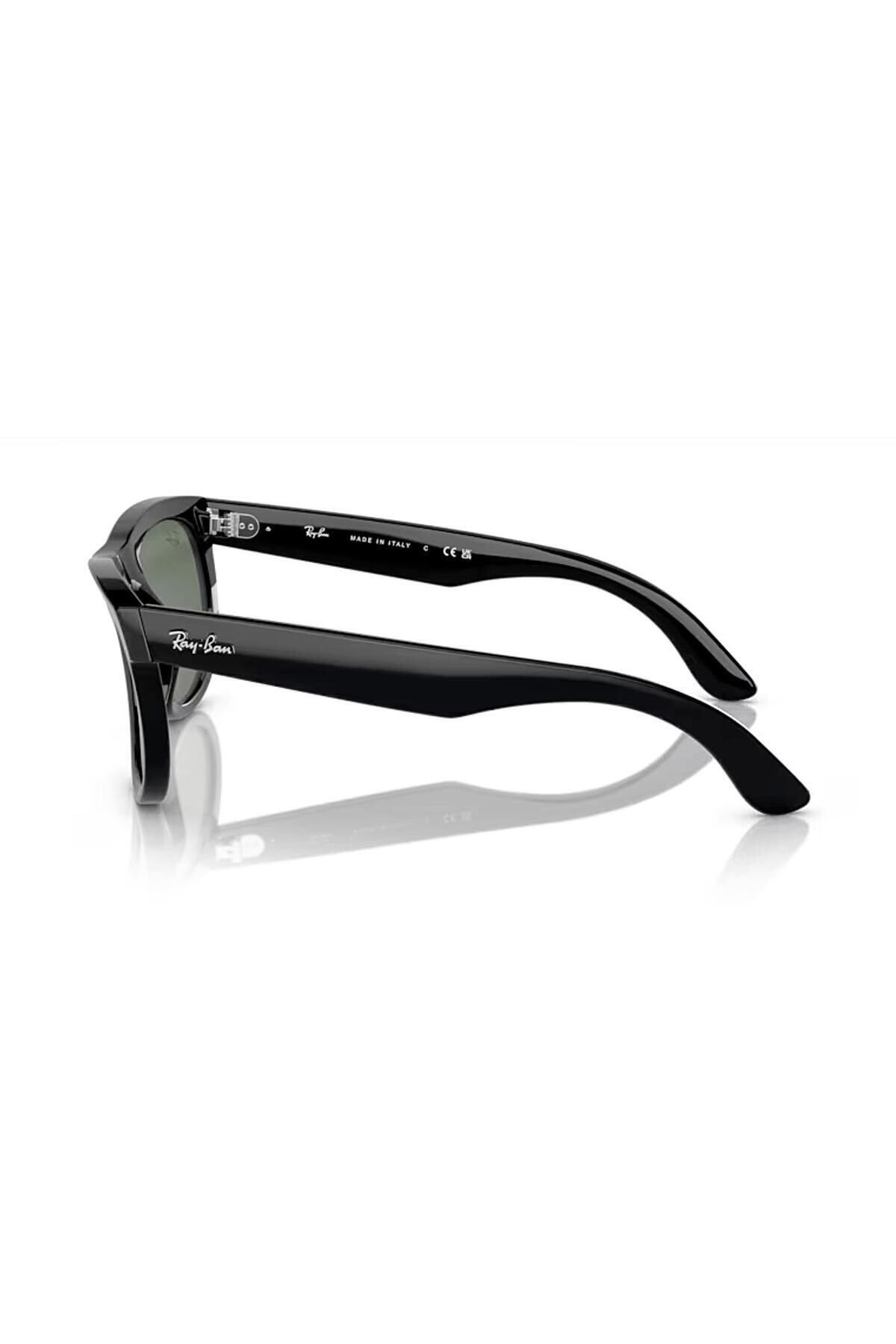 عینک آفتابی مشکی مردانه و زنانه یونیسکس سیاه استخوانی RBR 0502S 6677VR 50 Wayfarer Reverse Ray-Ban