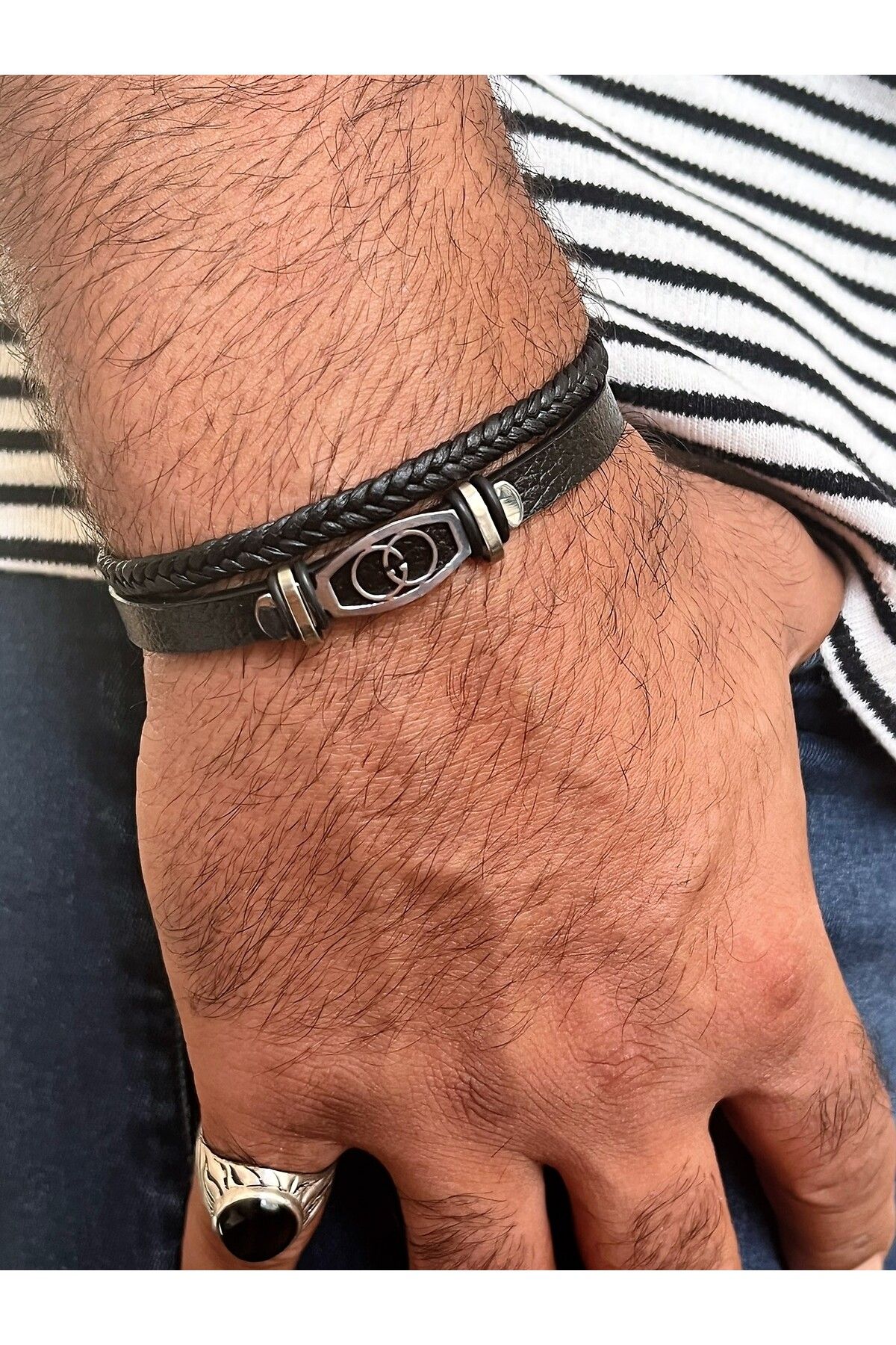 Black cheap braided bracelet