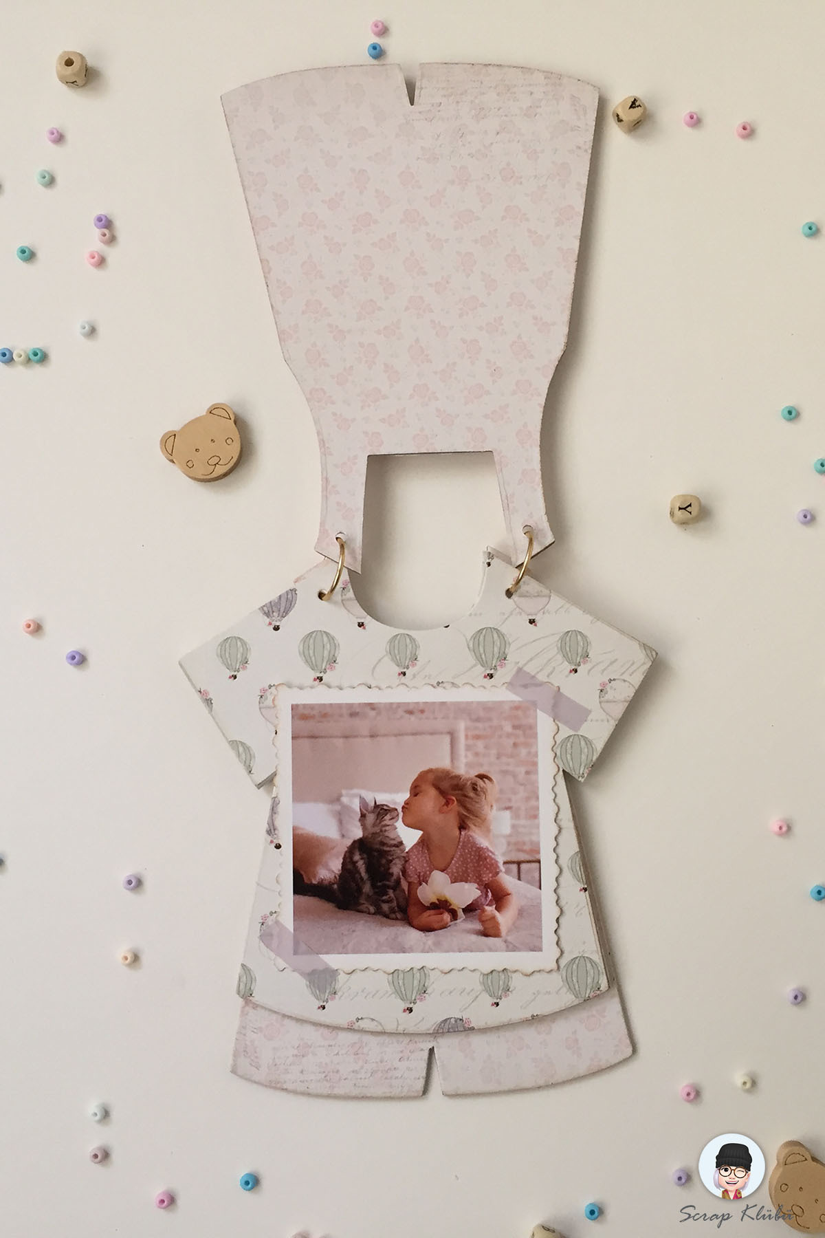 Scrap Klübü Balon Tasarımlı El yapımı Kız Bebek Anı Defteri - Fotograf Ve Anı Albümü fotoğrafı 3 (önizleme)