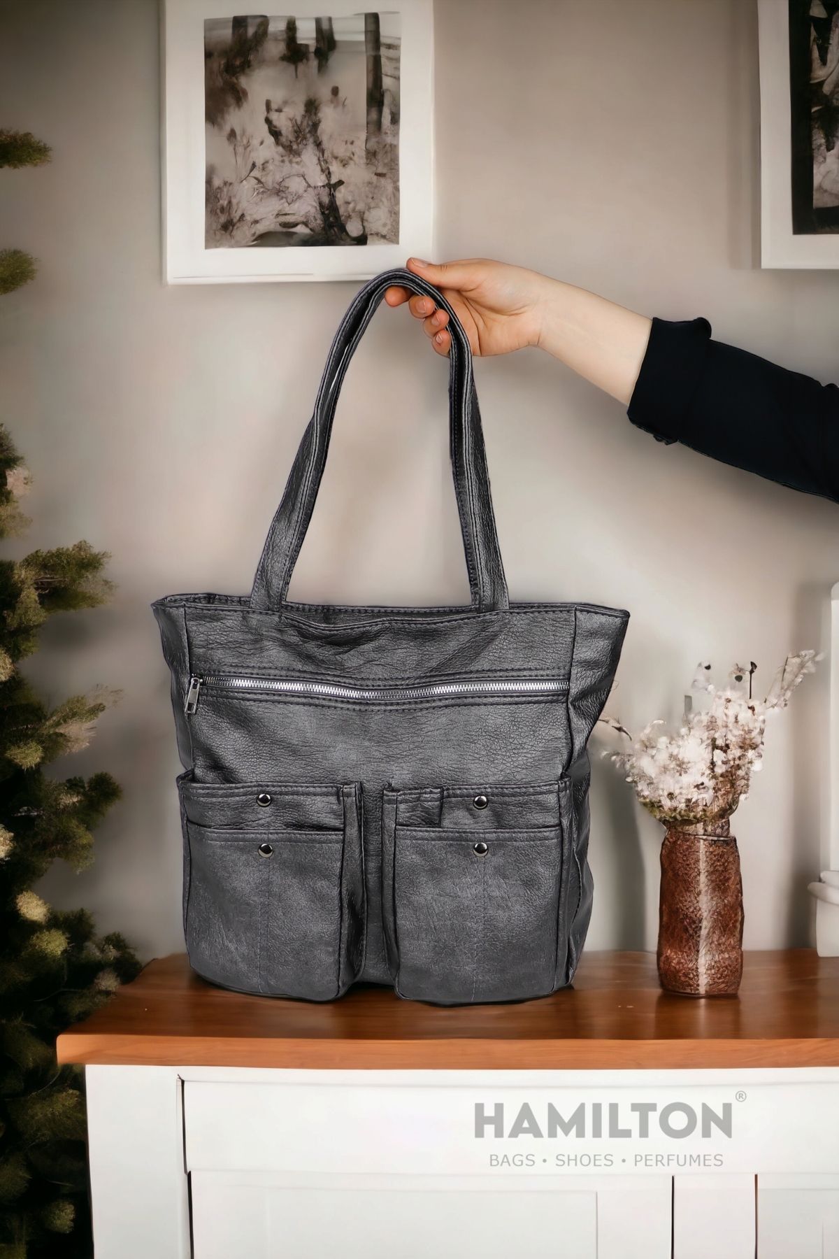 Double handle shoulder discount bag