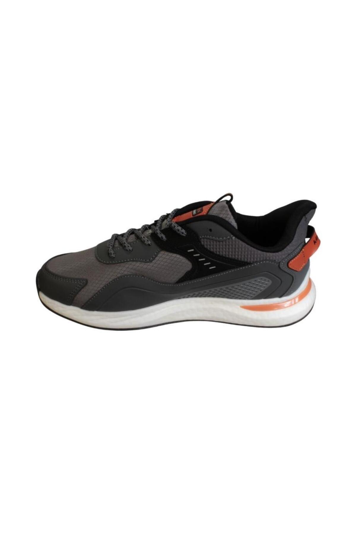 KİNETİX Erkek Siyah Gri Kırmızı Sneaker Spor Yürüyüş Ayakkabısı — خاکستری YKA10133403112010 — تصویر 3 از 4