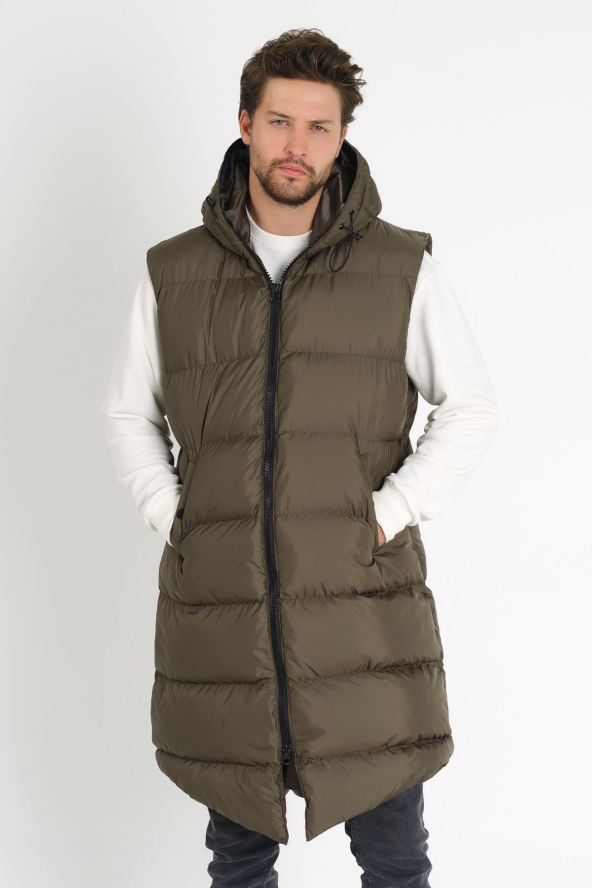 Weyeze-Long Puffer Vest AC-K59123LNS 1
