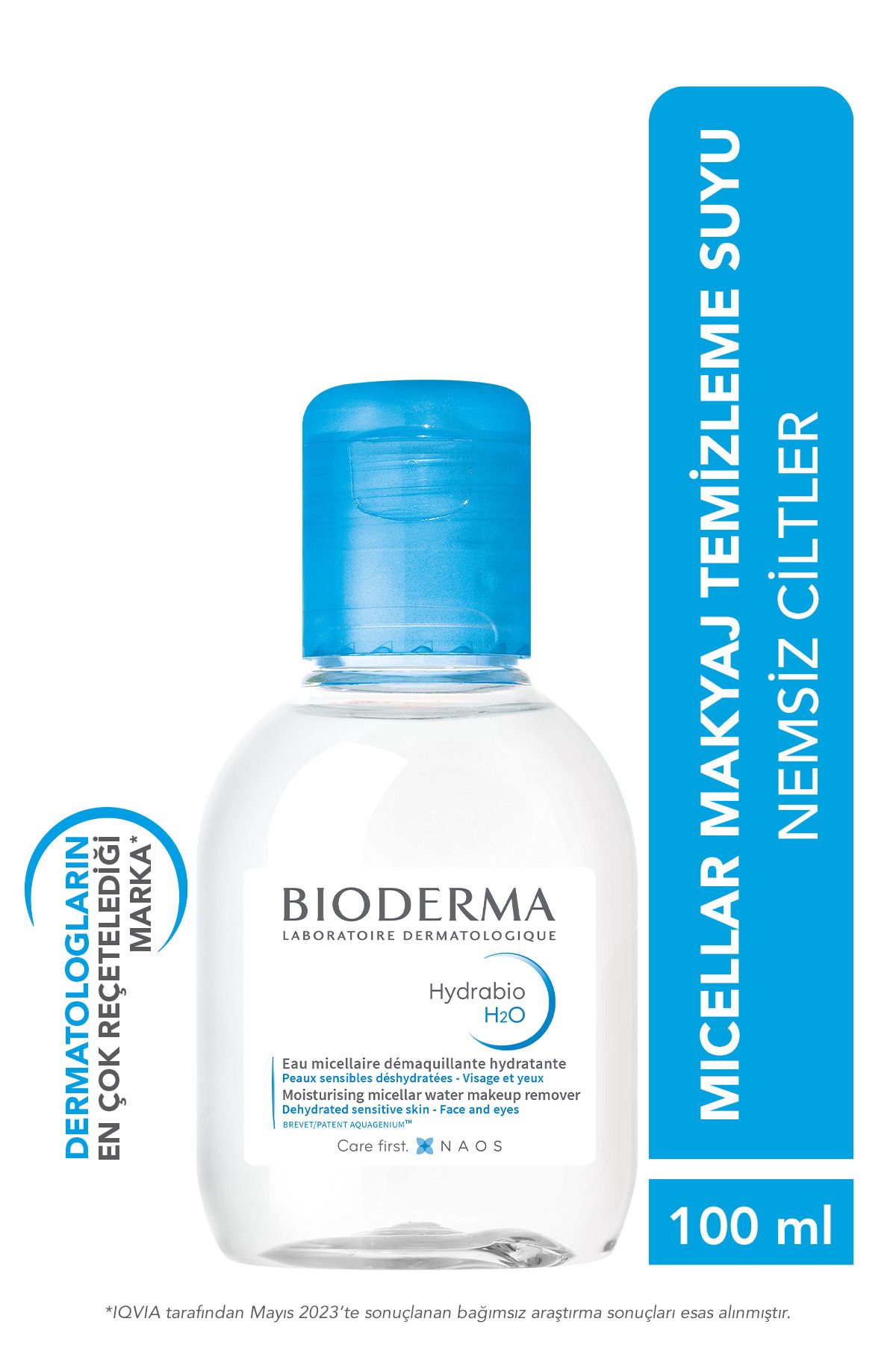 Bioderma آب تمیز کننده آرایشی مایکلر مرطوب کننده پوست خشک Hydrabio H2O 100 میلی لیتر