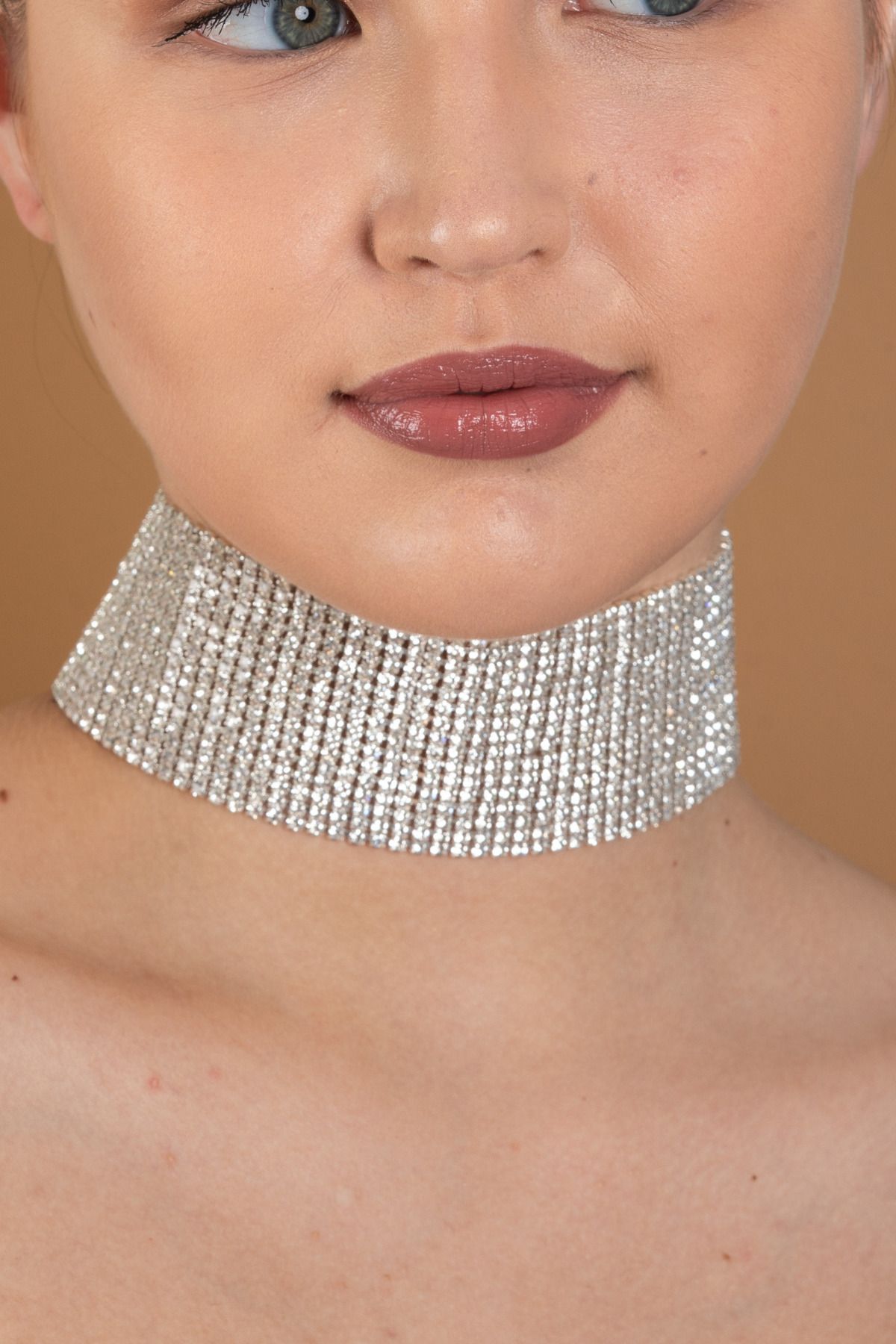 Wide rhinestone choker hot sale