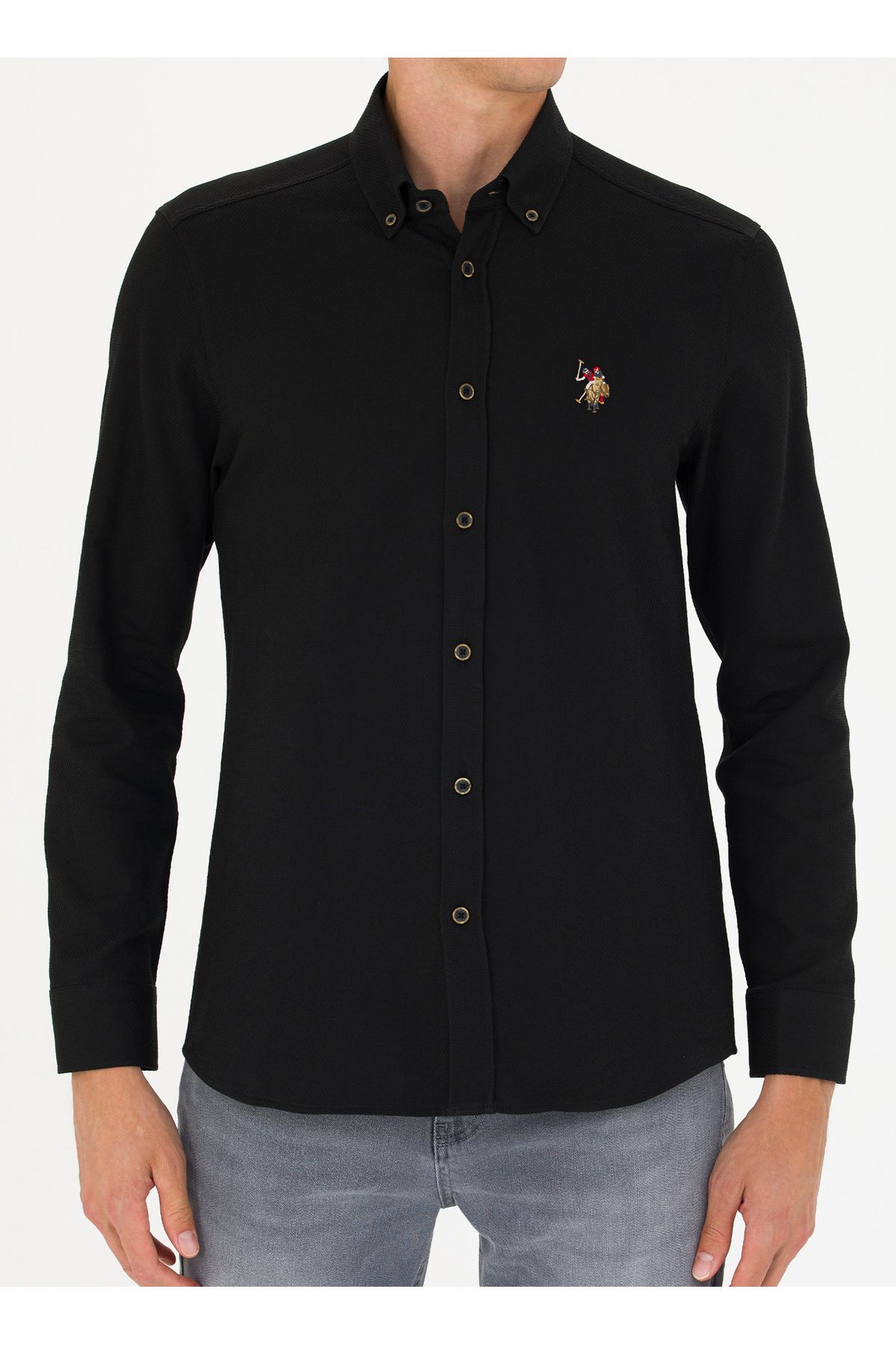 Black ralph lauren button deals down