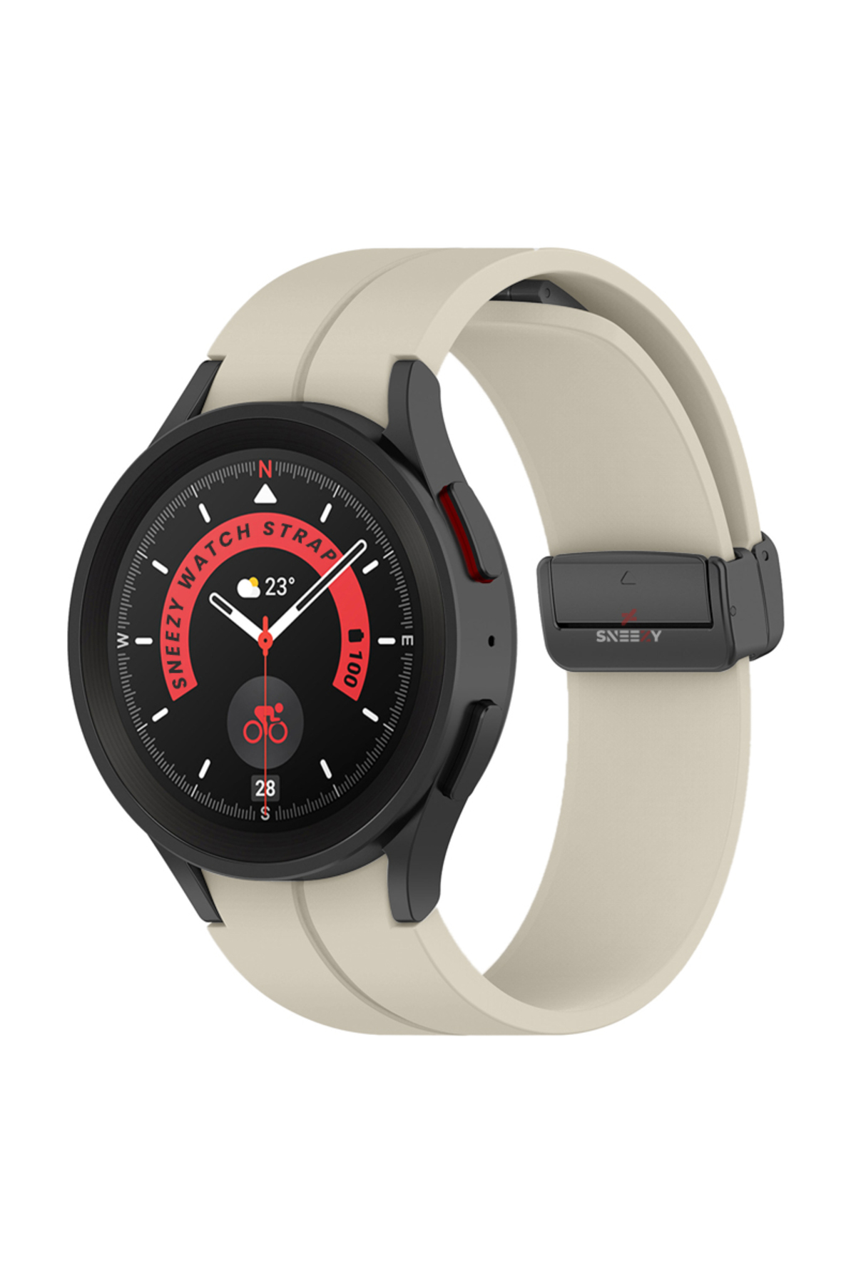 Samsung Galaxy Watch 6 40 43 44 47mm Compatible Curved Coastal Silicone Strap with Magnetic Buckle