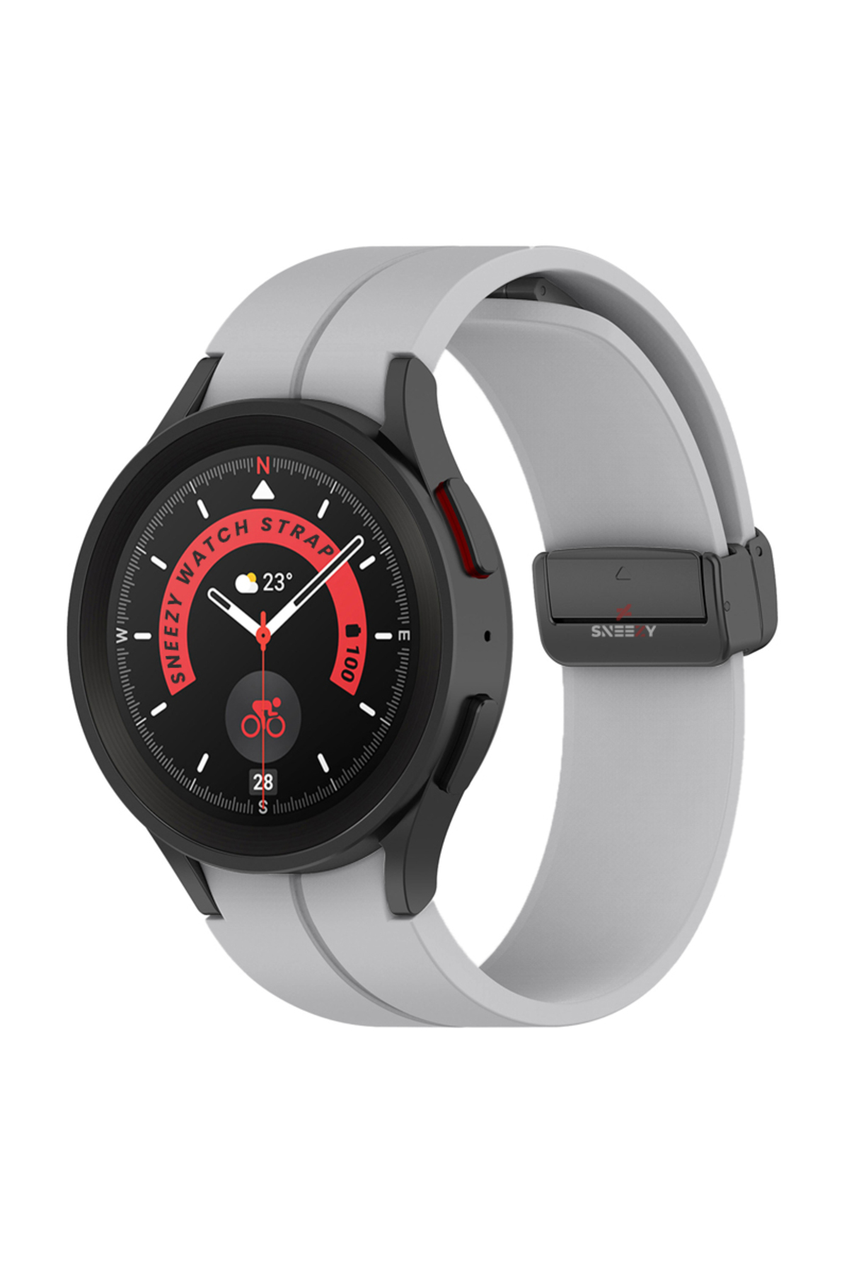 Samsung Galaxy Watch 6 40 43 44 47mm Compatible Curved Coastal Silicone Strap with Magnetic Buckle