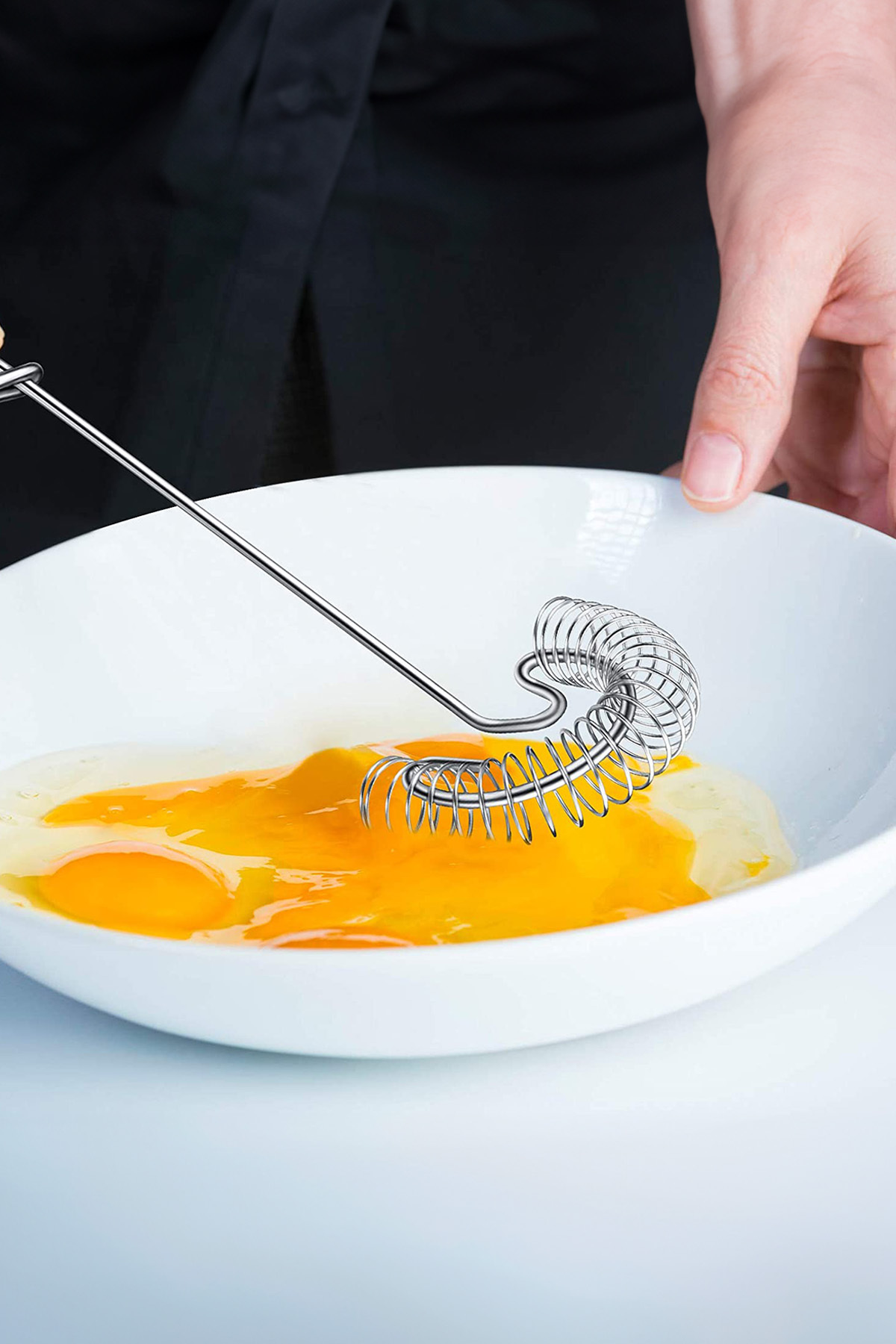 kalitexhome Yaylı Pratik Yumurta Çırpıcı Paslanmaz Çelik Çırpıcı Spiral Sos Omlet Çırpma Teli