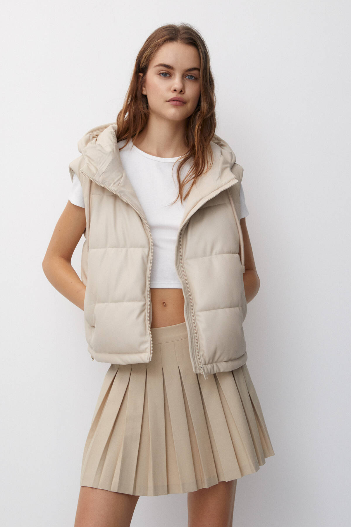 Pull & Bear Kısa suni deri şişme yelek Fiyatı, Yorumları Trendyol