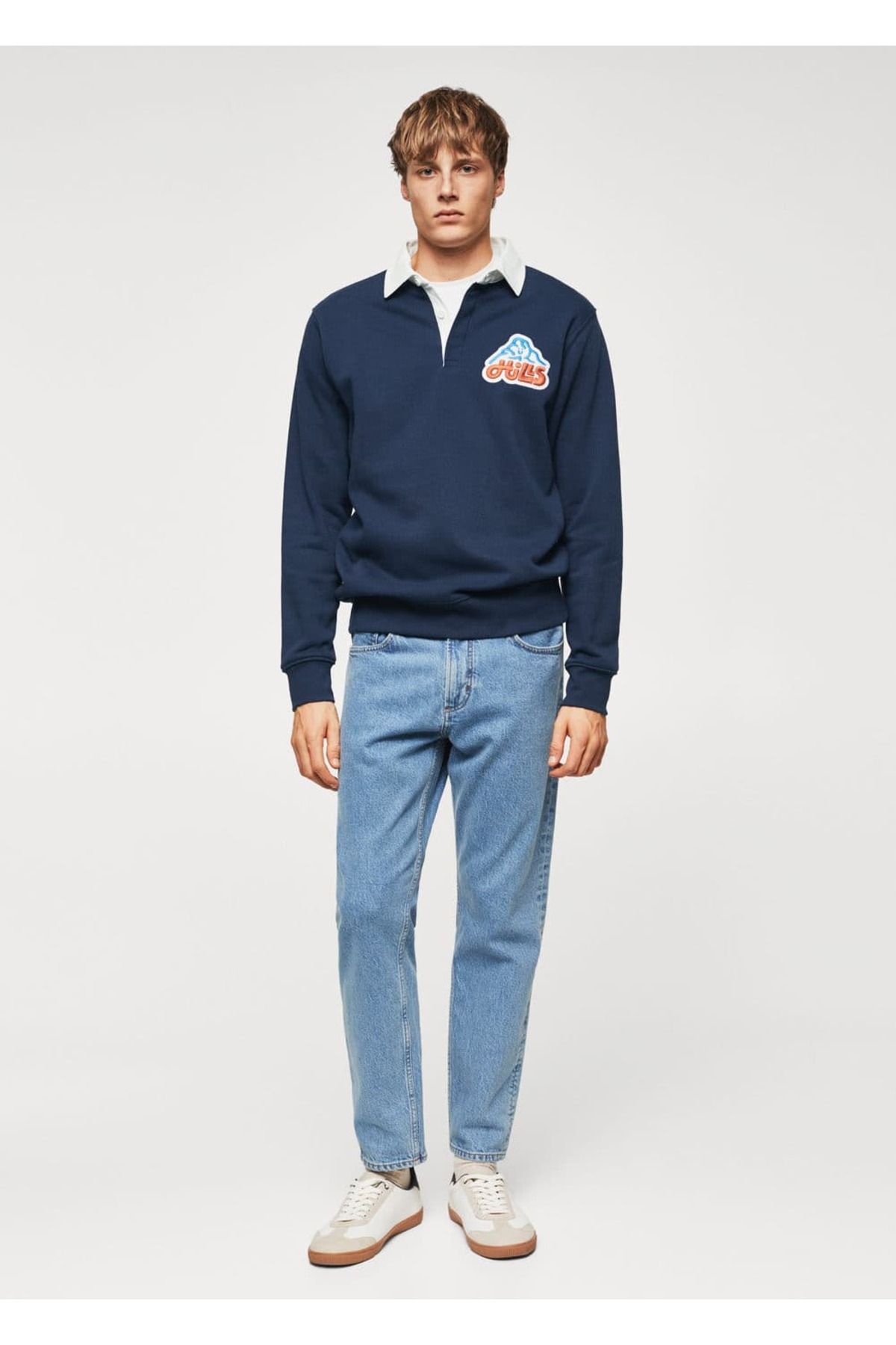 MANGO Man-Men's Embroidered Cotton Polo T-Shirt 2