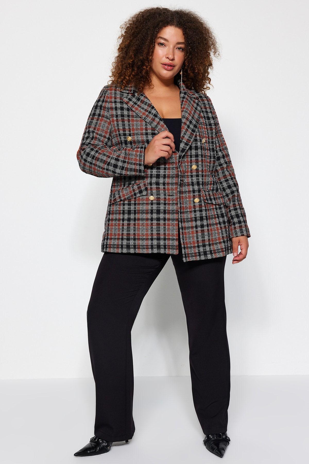 Plus size fitted best sale jacket