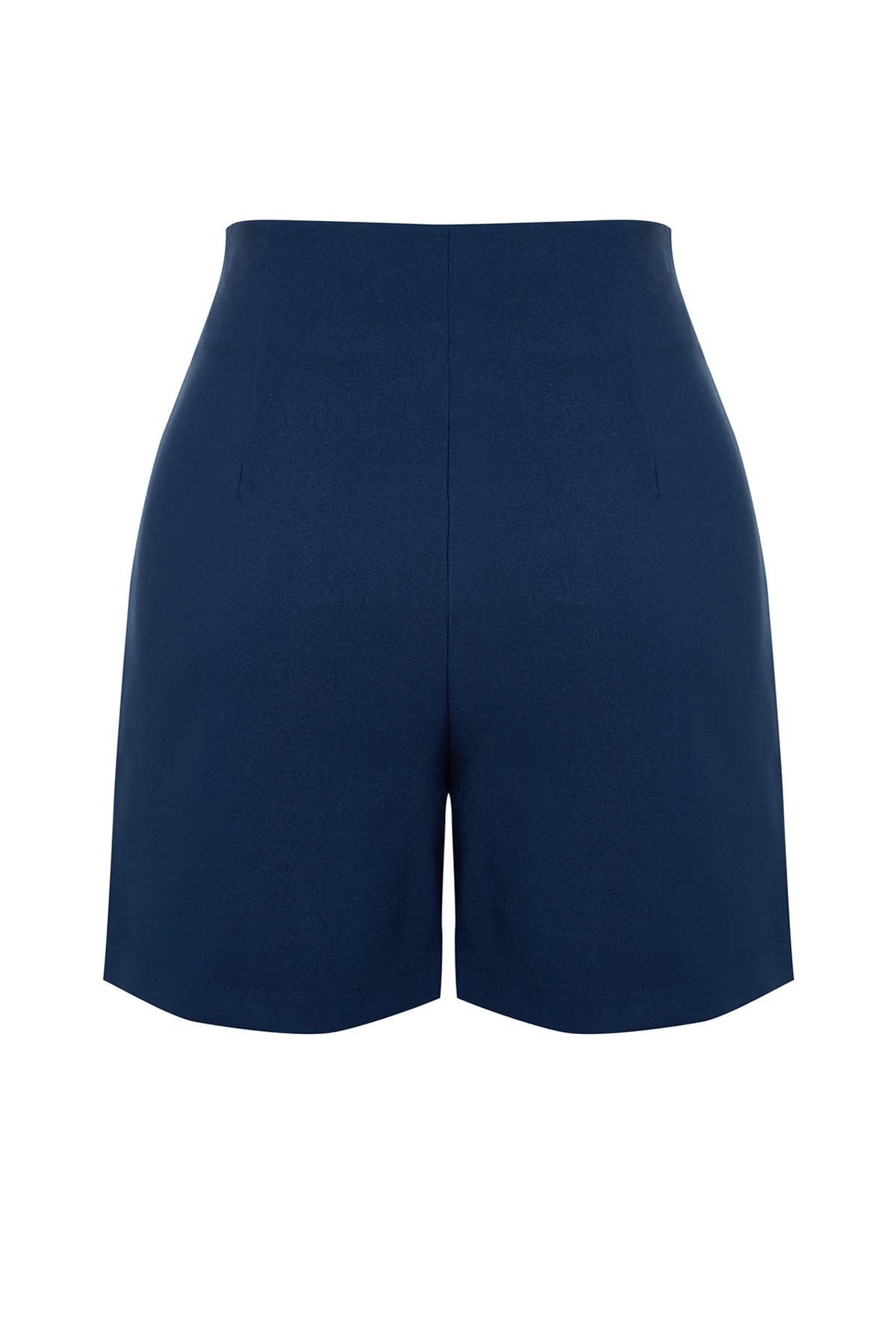 Trendyolmilla  Lacivert Düğme Detaylı Tüvit Dokuma Şort TWOAW24SR00001 - Görsel 8