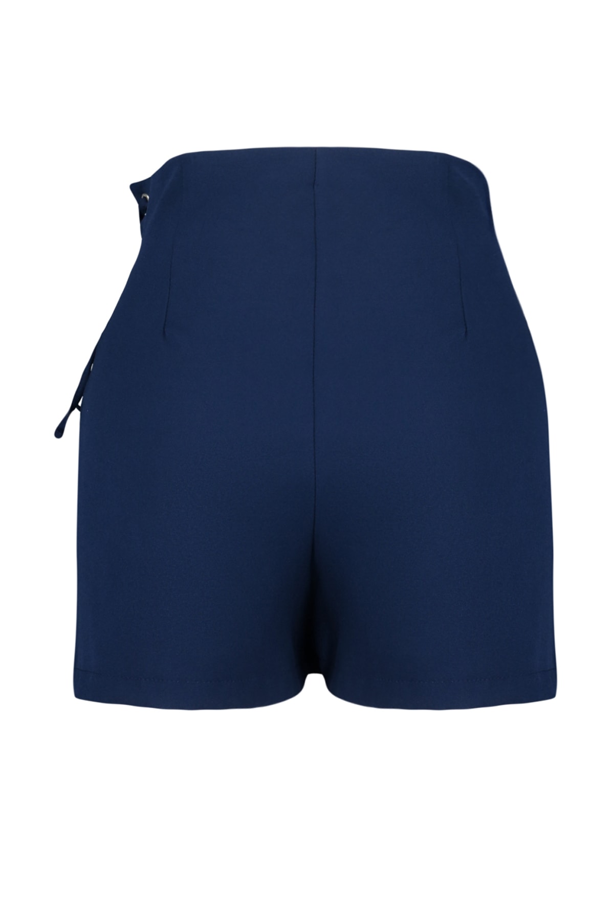 Trendyolmilla  Lacivert Bağlama ve Kuşgözü Detaylı Dokuma Şort Etek TWOAW21SR0038 - Görsel 6