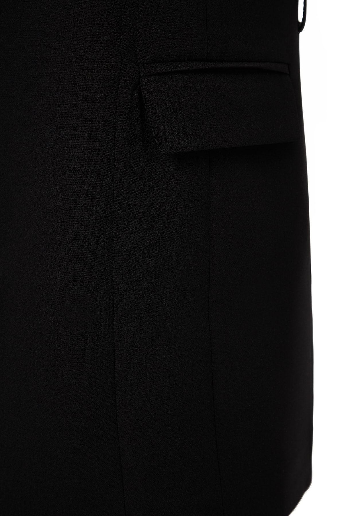Trendyol Collection-Czarna, regularnie wiązana kamizelka tkana TWOAW24YE00071 8