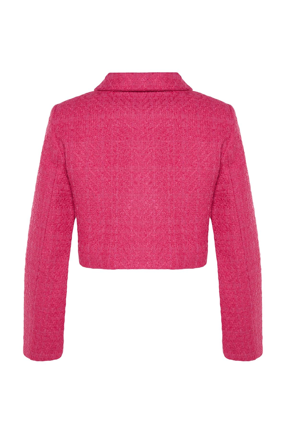 Trendyol Collection-Jachetă țesătă crop fucsia - Ediție limitată TWOAW24CE00121 9