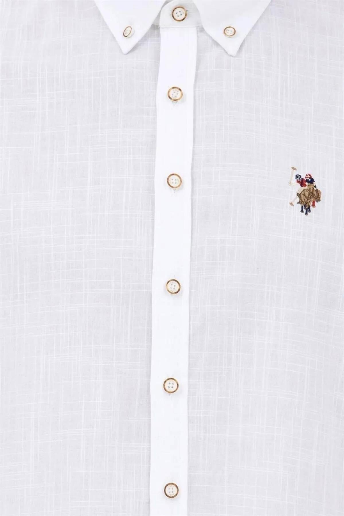Us Polo Assn G081Gl004-1570318 Erkek Dokuma Gömlek — سفید G081GL004-1570318 — تصویر 2 از 3