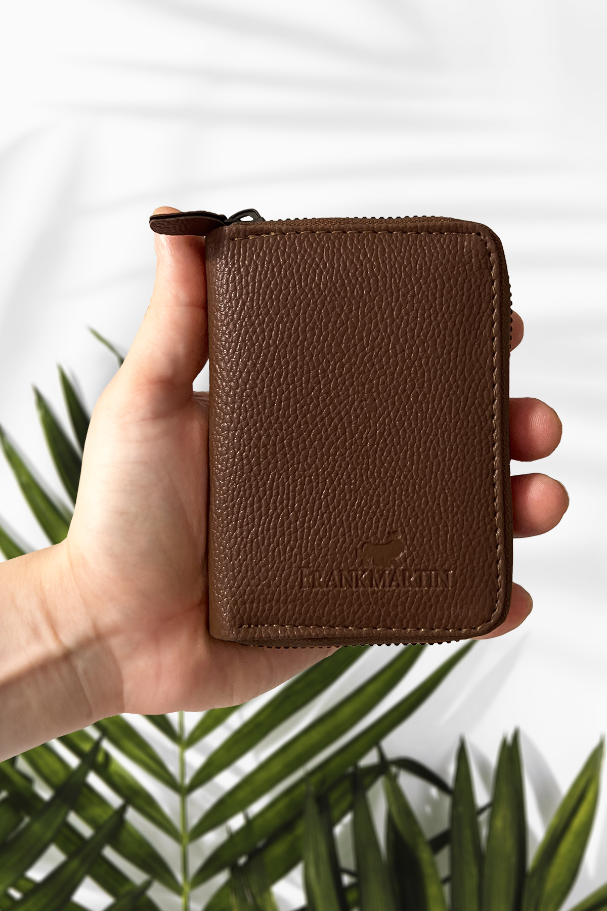 Frank Martin Orijinal Fermuarlı Para Bölmeli Hediye Kutulu Deri Şık Kahve Kartlık Cüzdan