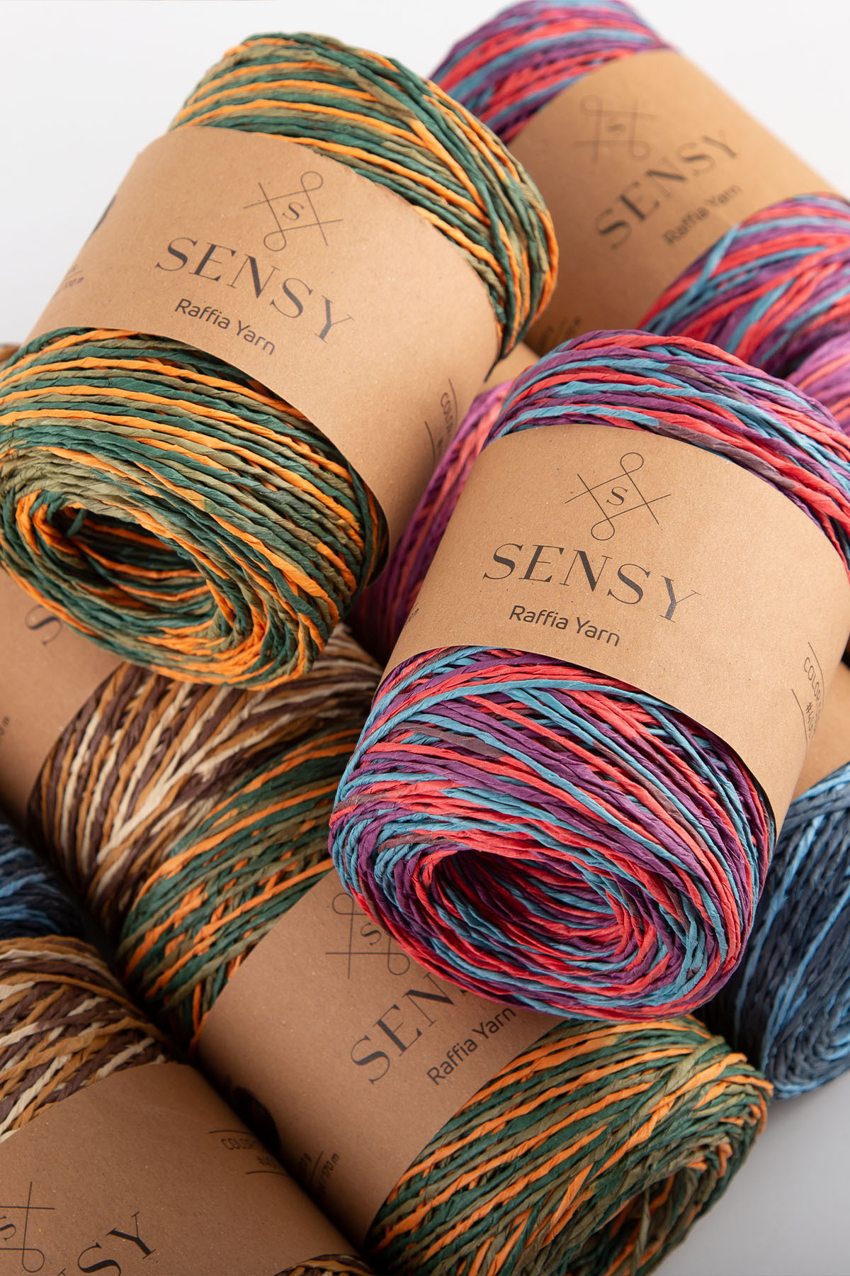 SENSY Premium Multi Ebruli 170M Doğal Kağıt İp, Hasır Kağıt İplik ...