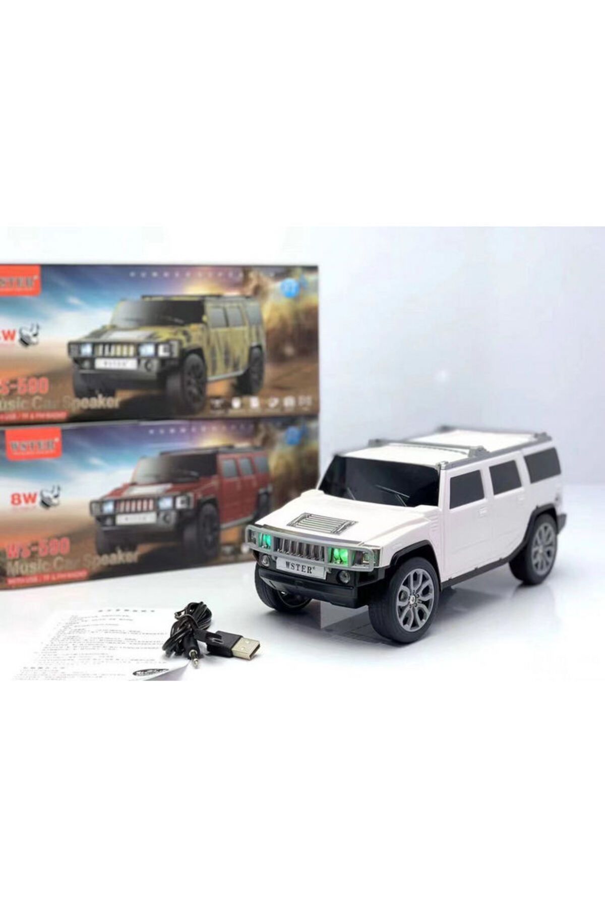 WS-590 Boombox hoparlör küçük Stereo araba hoparlörü RGB ışıklar