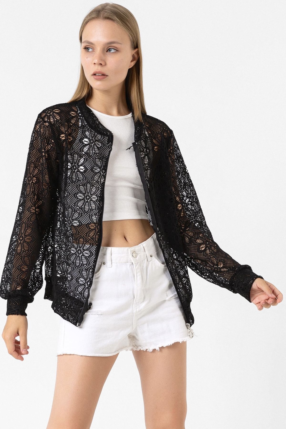 Zara lace bomber jacket 2025