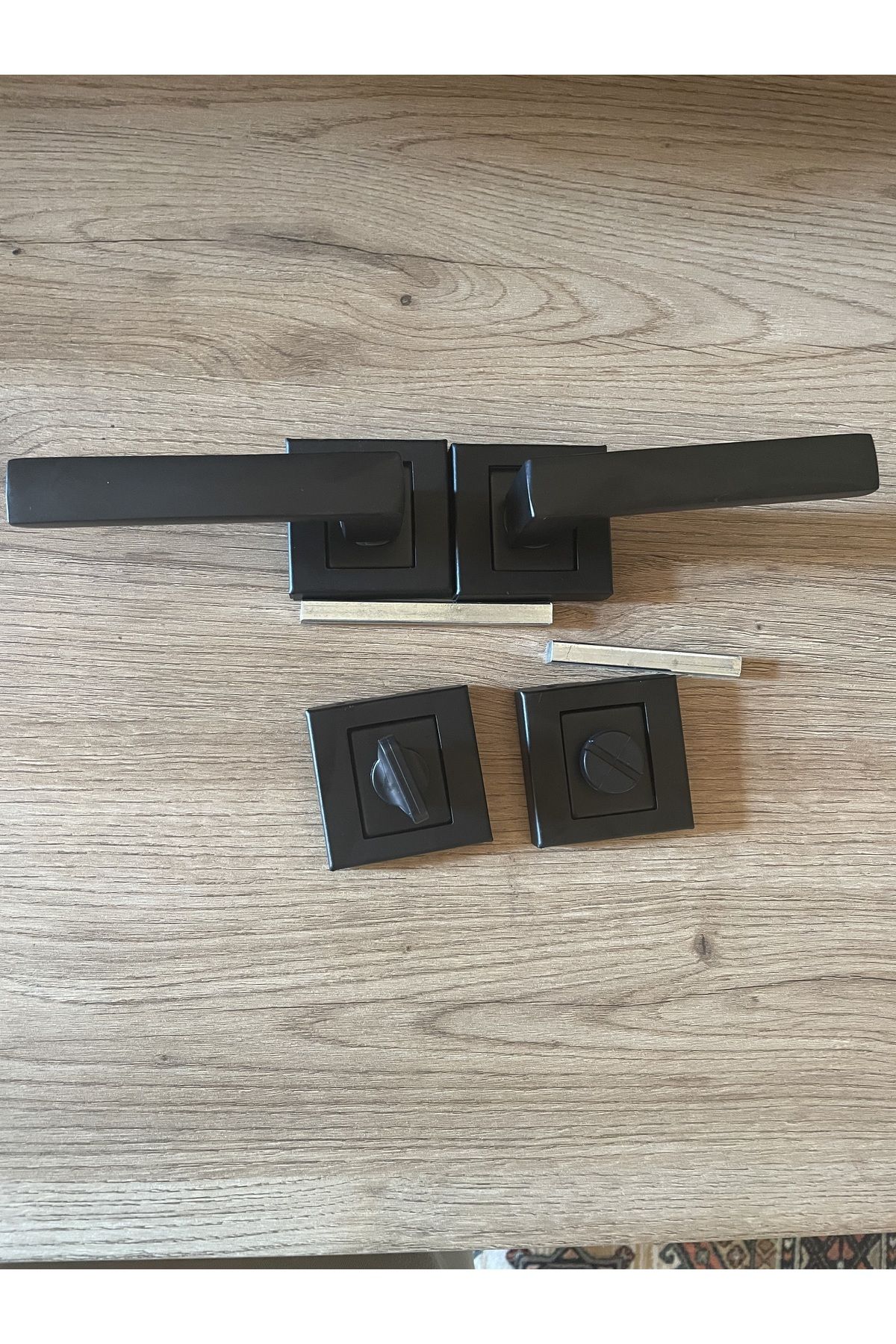 bersayapı-Lama Sheet Square Badge Wc Door Handle Black 1 Set 2