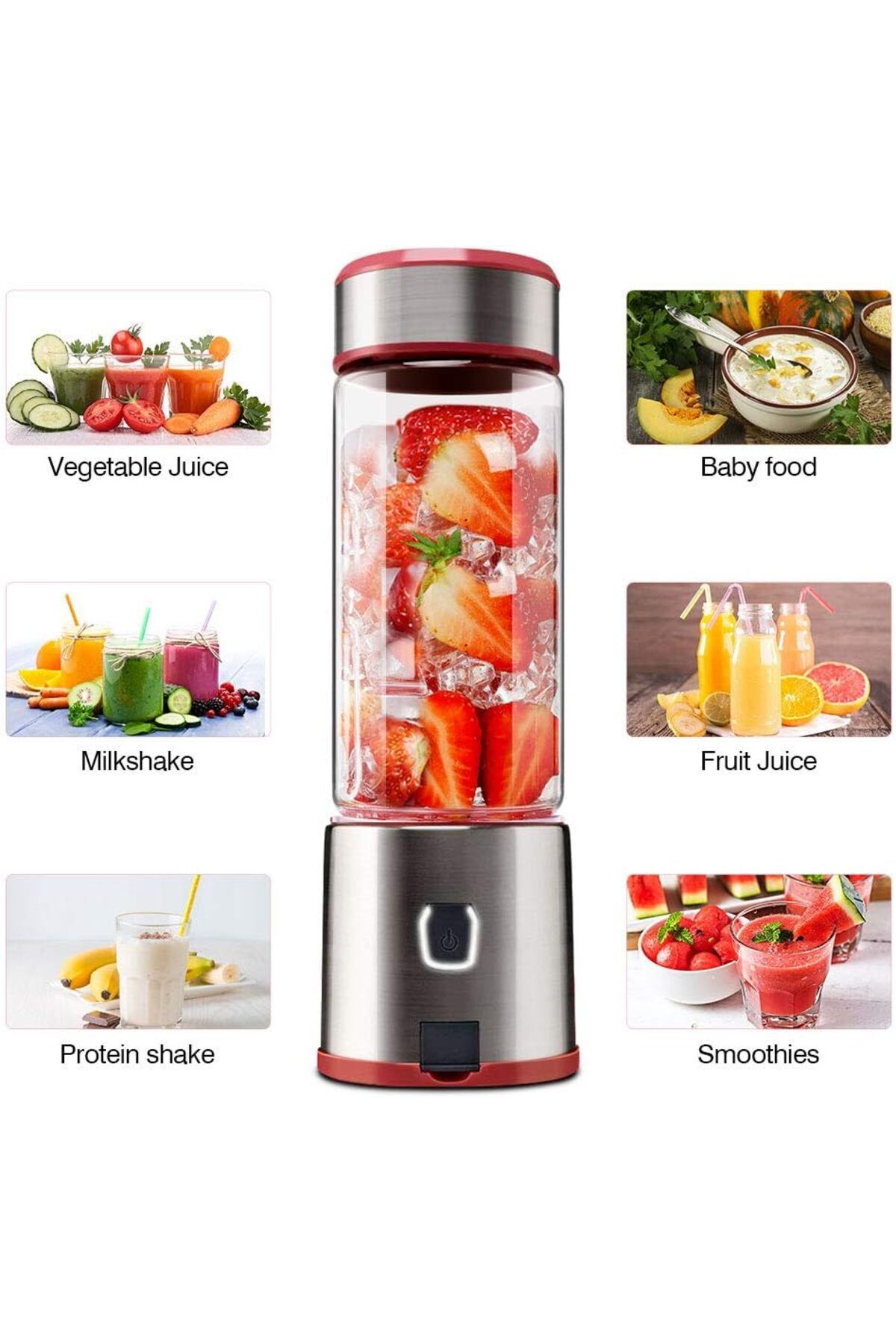 A plus Şarjlı 6 bıçaklı Buz kırıcı Meyve metal Blender özelleştirilmiş taşınabilir mini blender