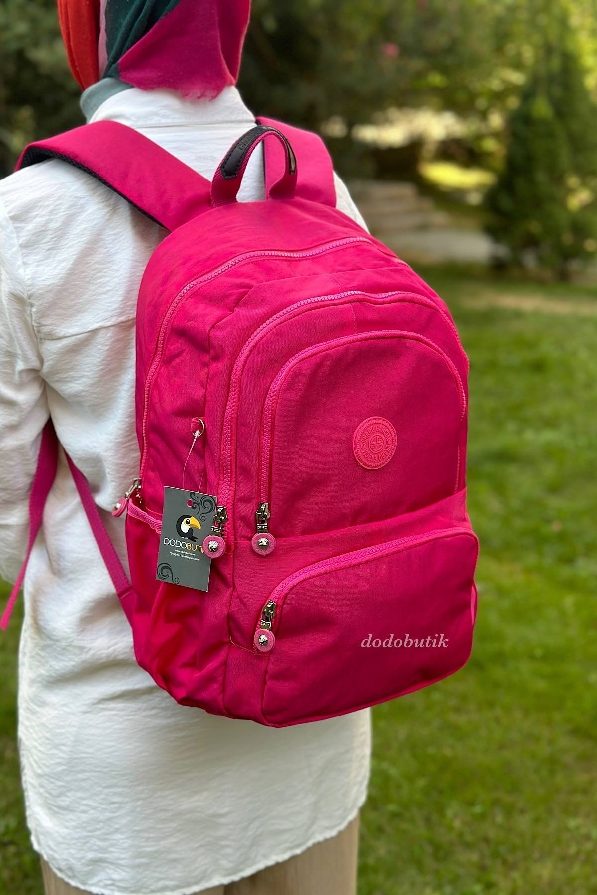 DodoButik Rucsac De Culoare Roz, Rezistent La Apă, Cu Buzunare Multiple, Cu Design Ușor Femeie - One Size