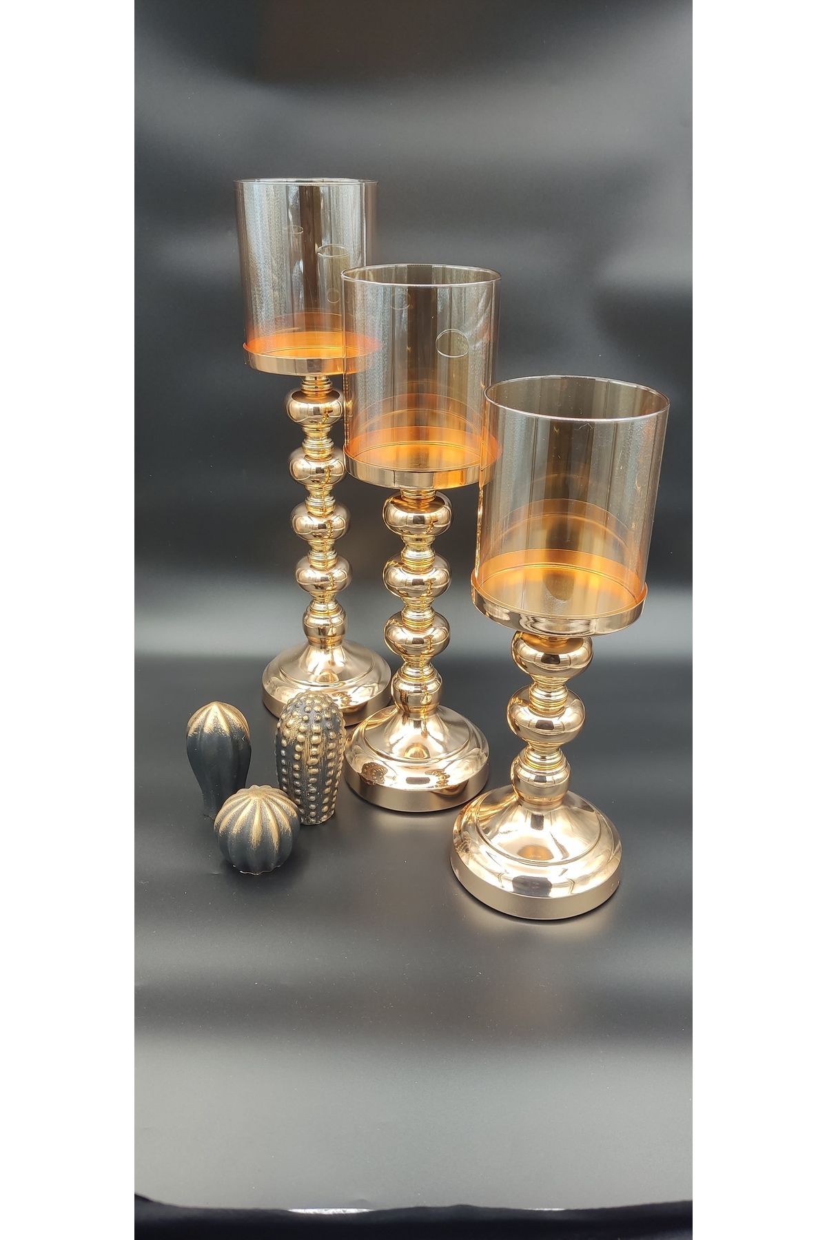 Gold glass 2025 candle holders