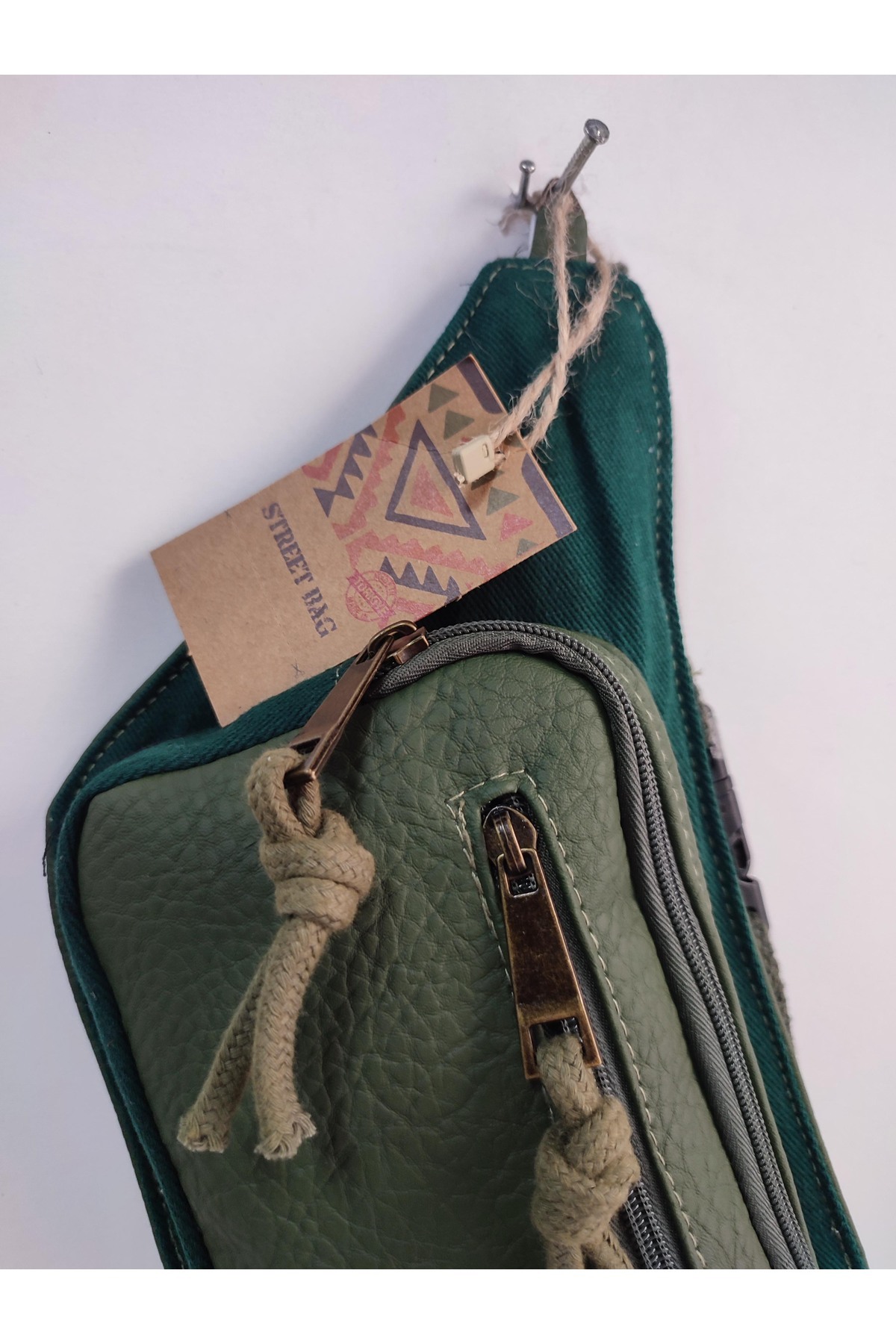 Street Bag Haki Derili Bel Çantası 3 Gözlü Bel Çantası Unisex Renkli Omuz Ve Bel Çantası görsel 2