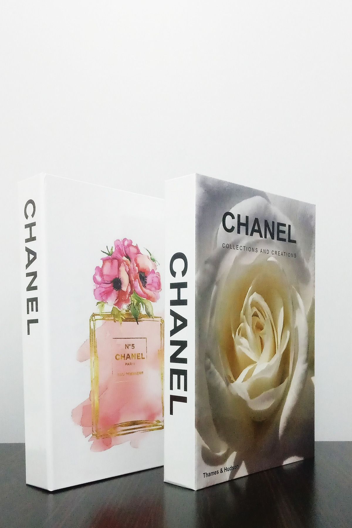 BayCazip 2'li Dekoratif Kitap Kutu Görünümlü Chanel Yeni Gül ve Lv
