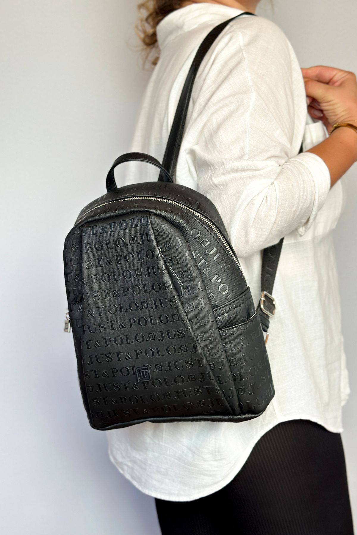 Black backpack with on sale compartments