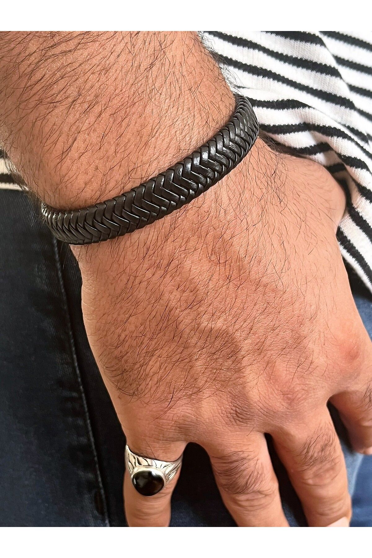 Black braided sale bracelet