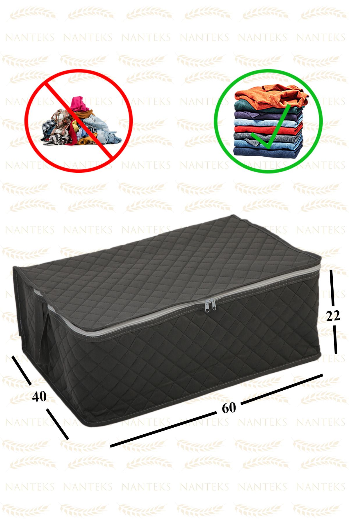 NUTEX-6 resturi de depozitare matlasate cu model sub bază 60x40x22 (GRI) 2