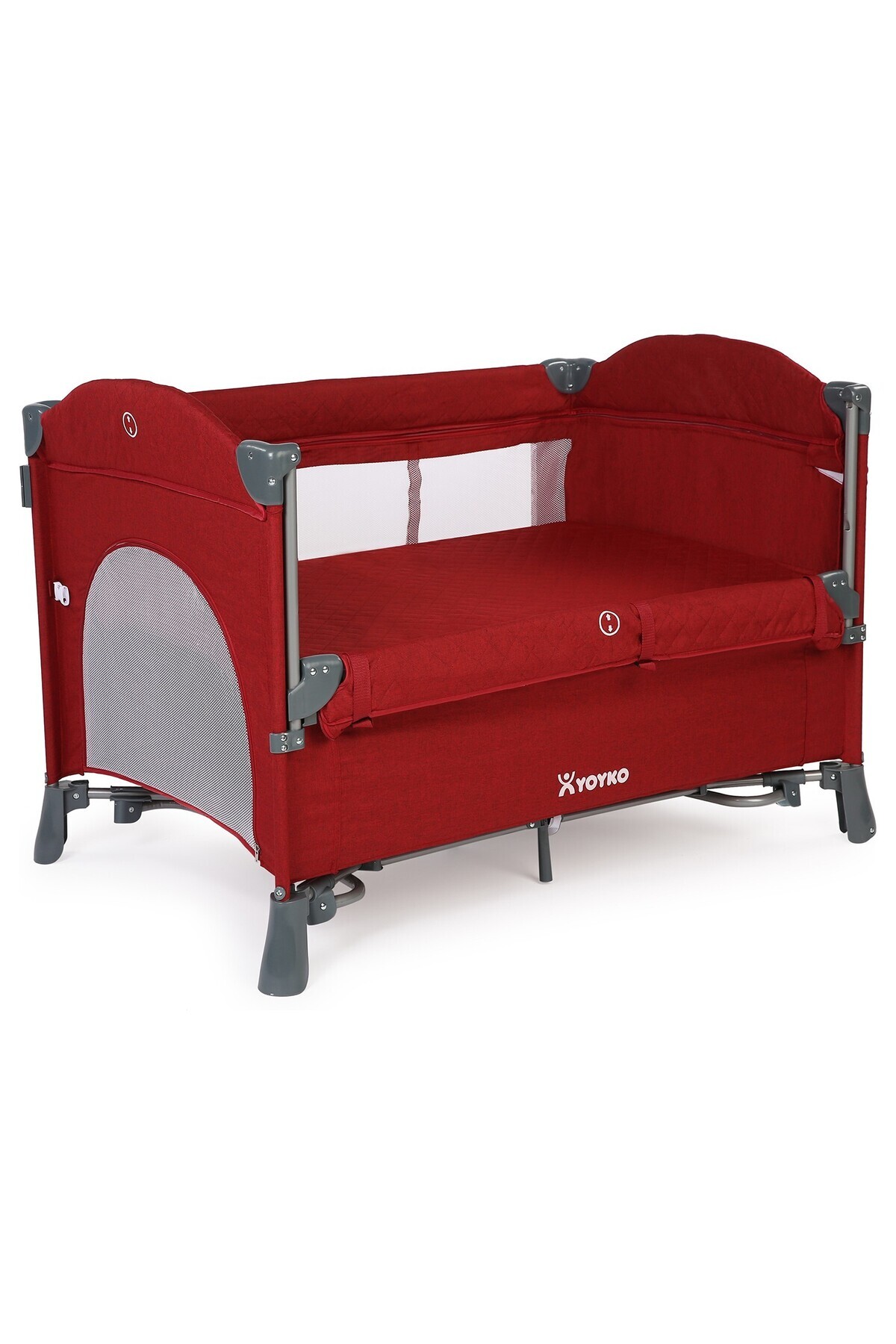 Yoyko Exclusive Comfort 8 in 1 Anne Yanı Park Yatak Oyun Parkı 70x110 - Bordo fotoğrafı 3 (önizleme)