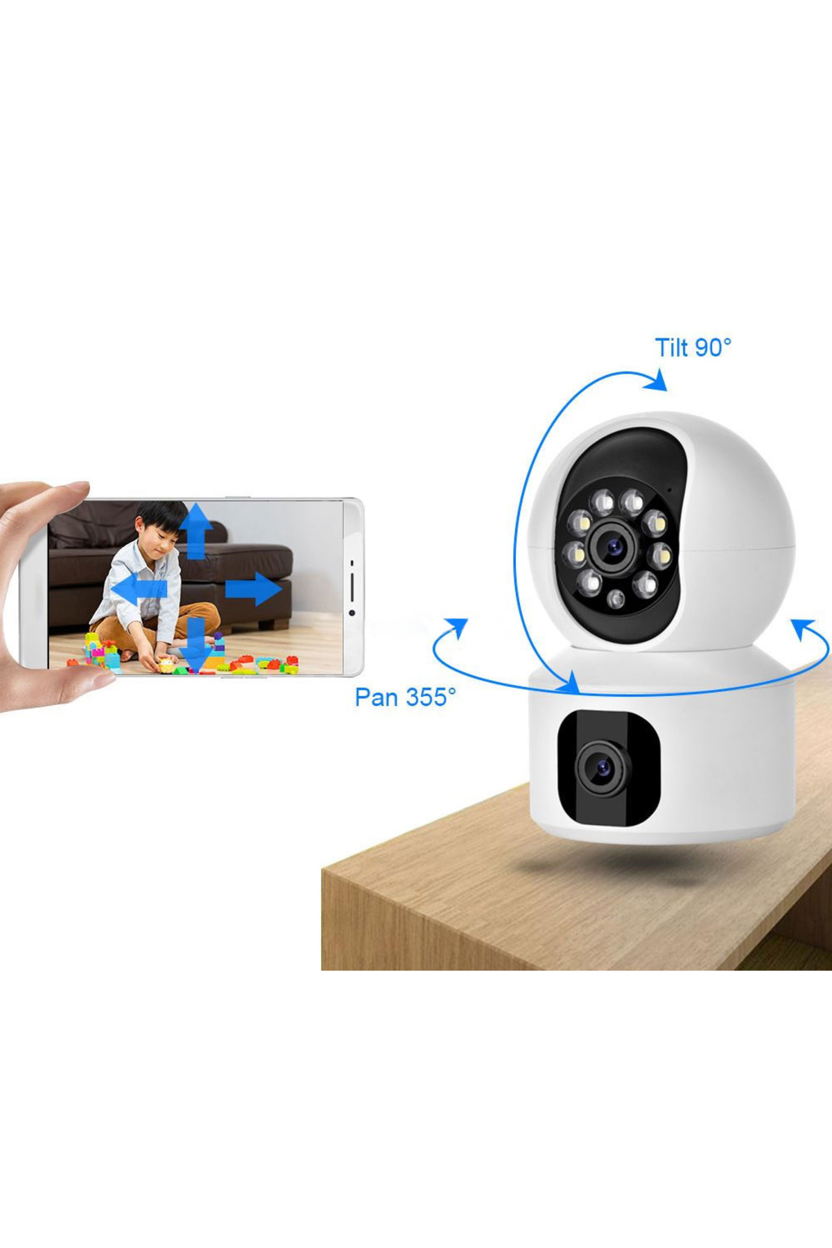 yoosee YS-15 5MP çift kameralı full HD 4K Kablosuz wifi Bebek, Bakıcı, Hayvan izleme Kamerası fotoğrafı 2 (önizleme)