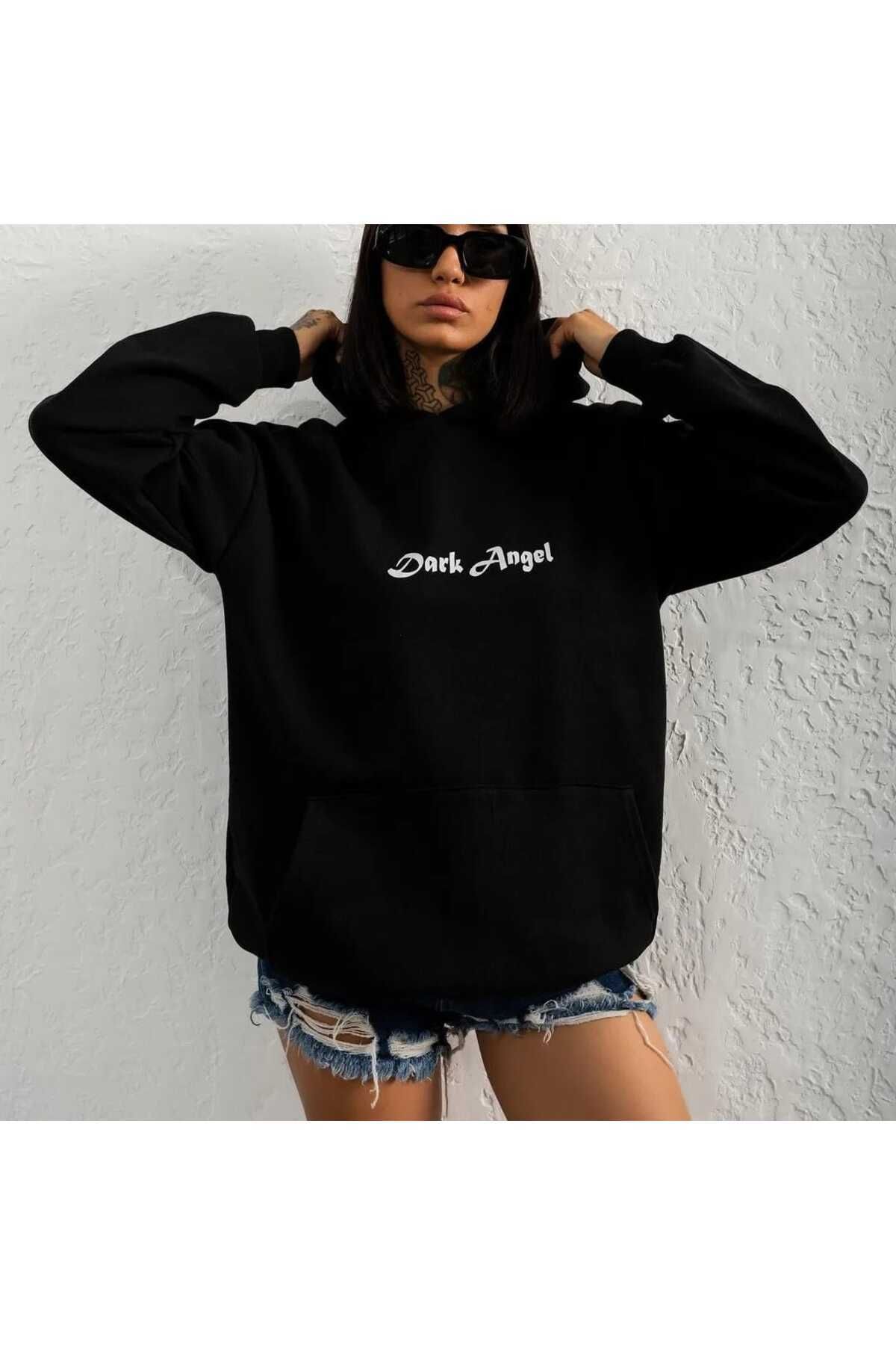 WNWGKN TRENDPUNKY DARK ANGEL BASKILI KAP ONLU SWEATSH RT