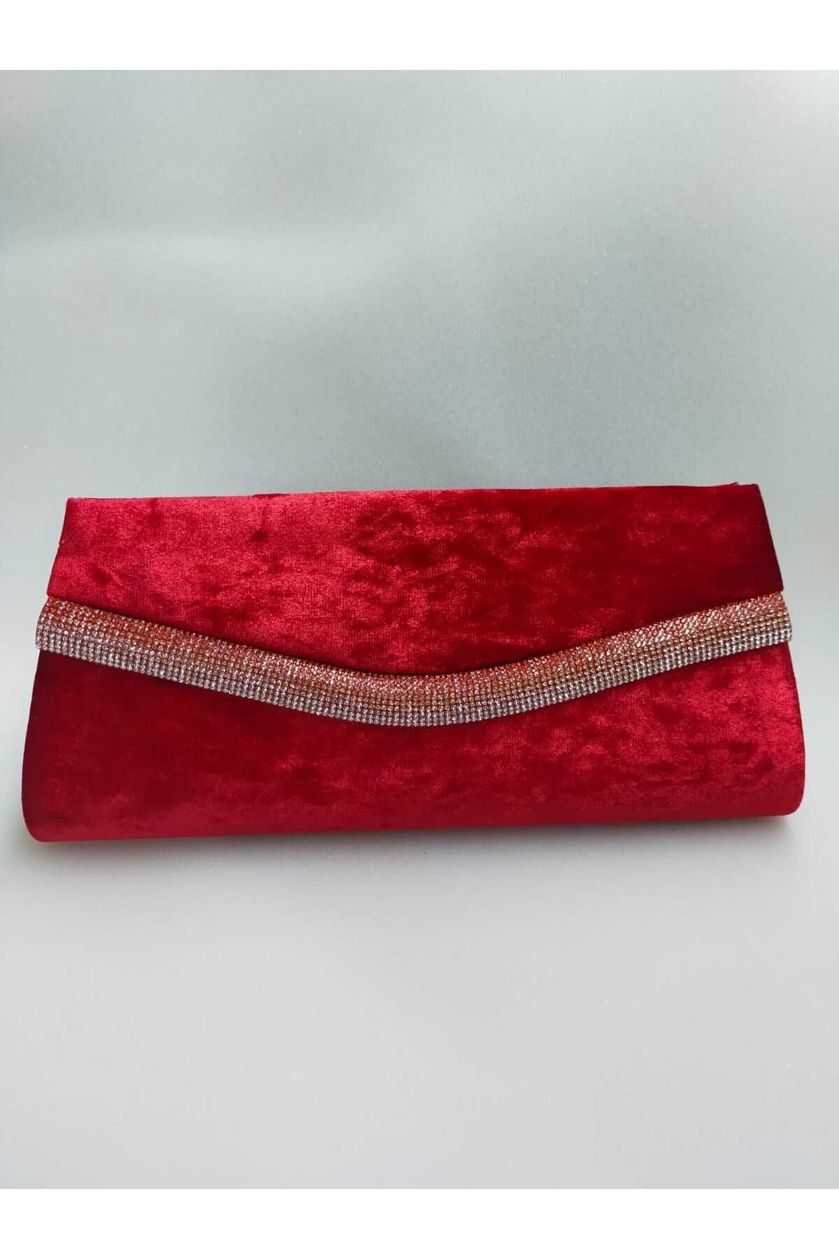 bsc Red Velvet Marbled Stone Evening Bag