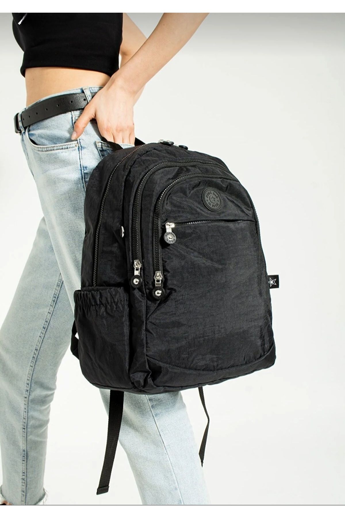 Mega LARGE SIZE SCHOOL BAG BLACK UNISEX RAINPROOF Trendyol