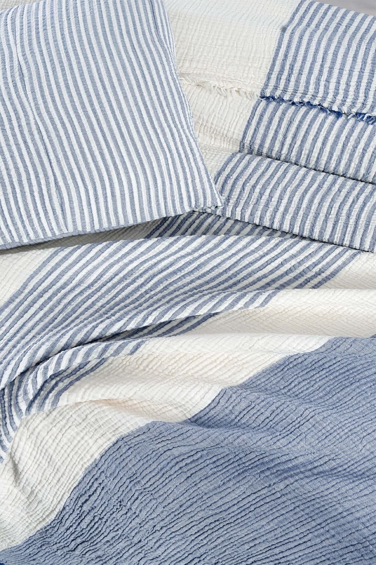 Sarev-Delphi Blue Single 100% Cotton Bedspread 4