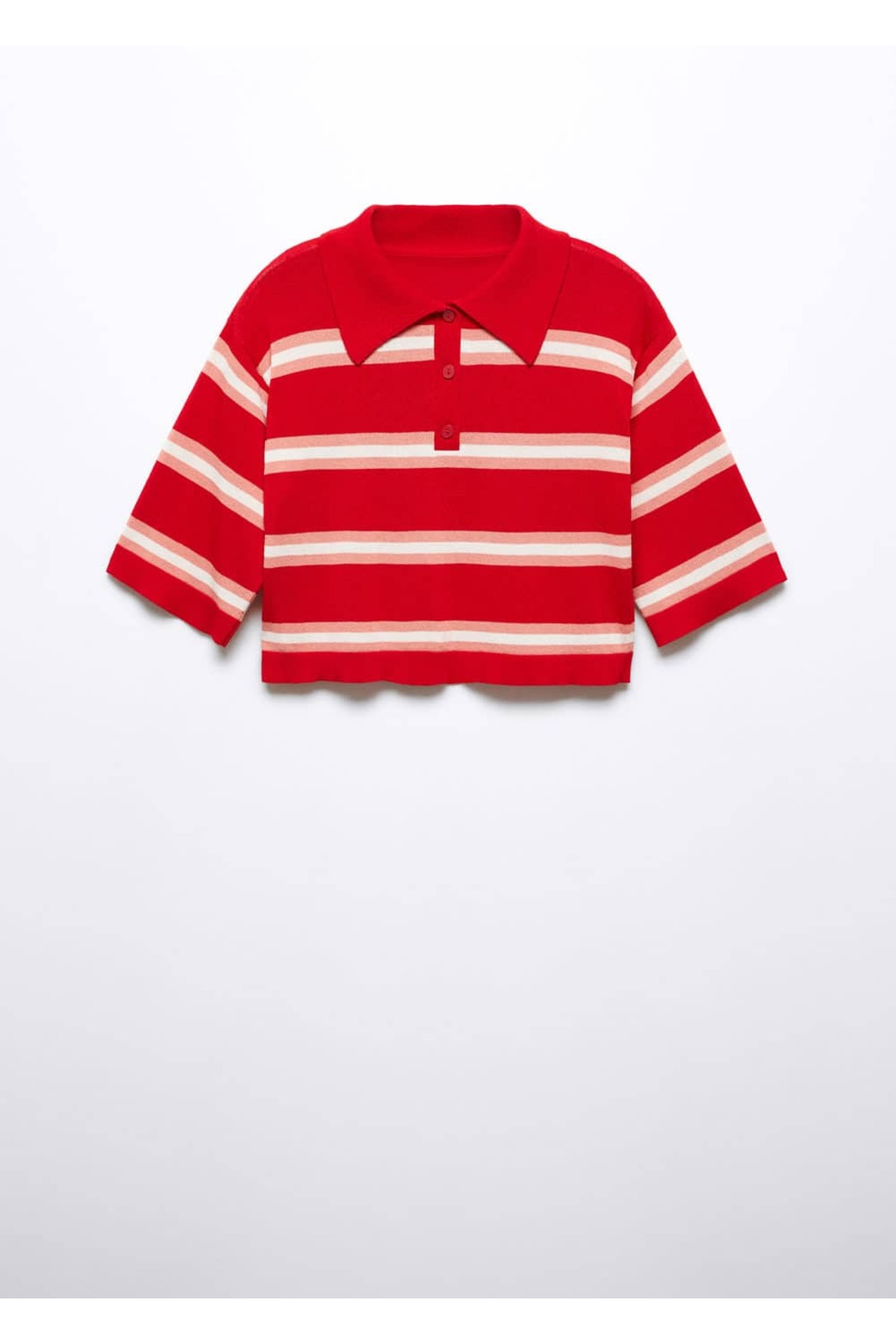 بافت و پلیور زنانه قرمز منگوMANGO | 57023819 اورجینال - تصویر 3