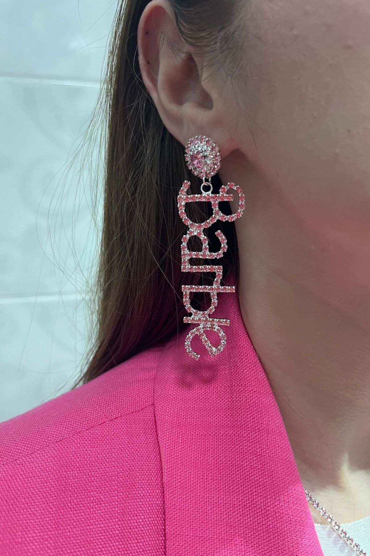 Chanel dangle letter shop earrings