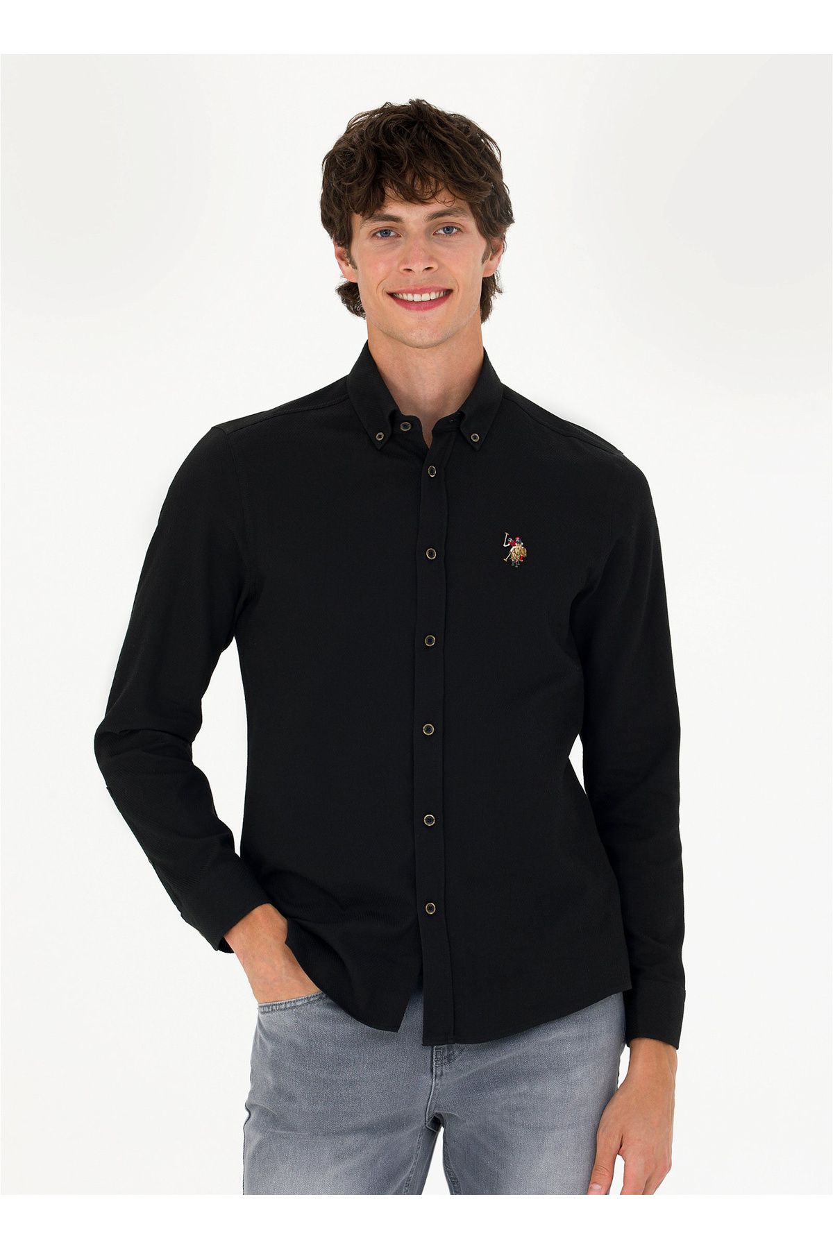 Black polo ralph hot sale lauren button down